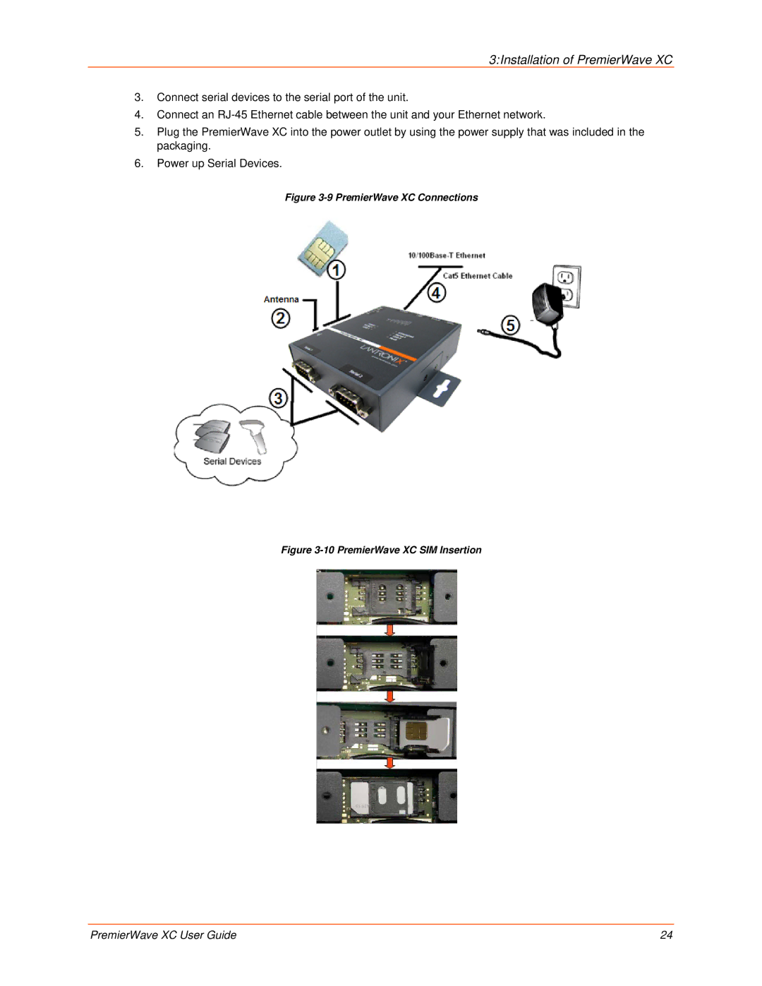 Lantronix 900-598 manual PremierWave XC Connections 