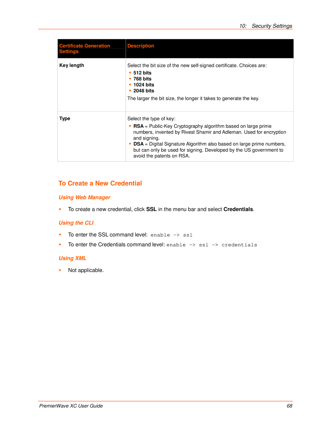 Lantronix 900-598 manual To Create a New Credential 