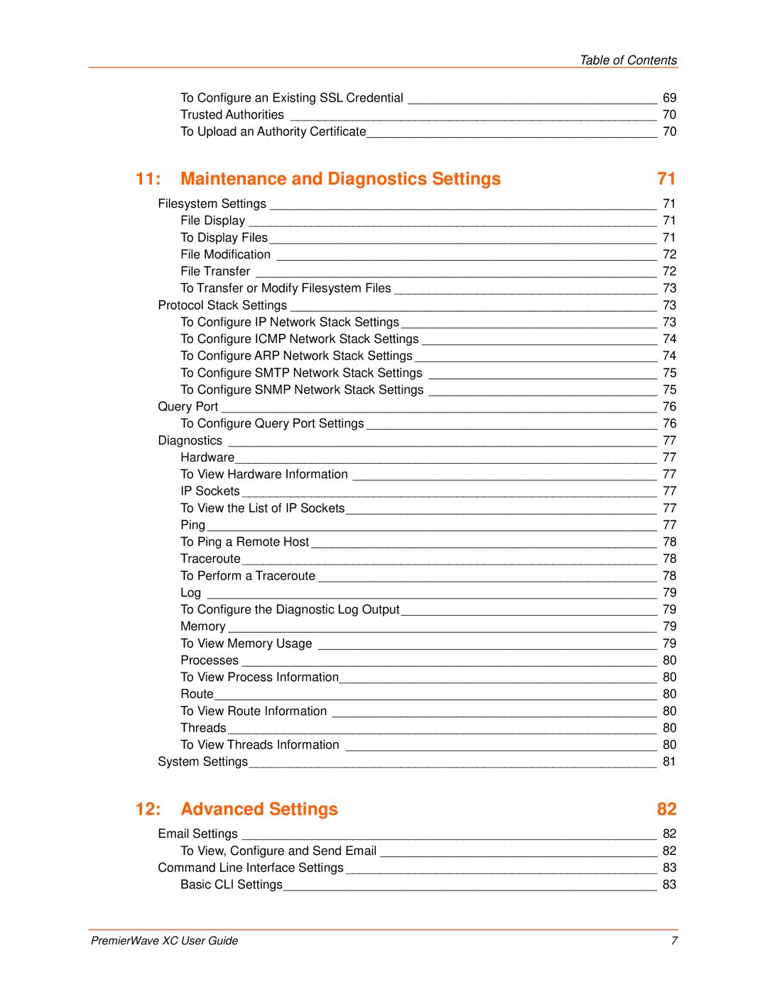 Lantronix 900-598 manual Maintenance and Diagnostics Settings, Advanced Settings 