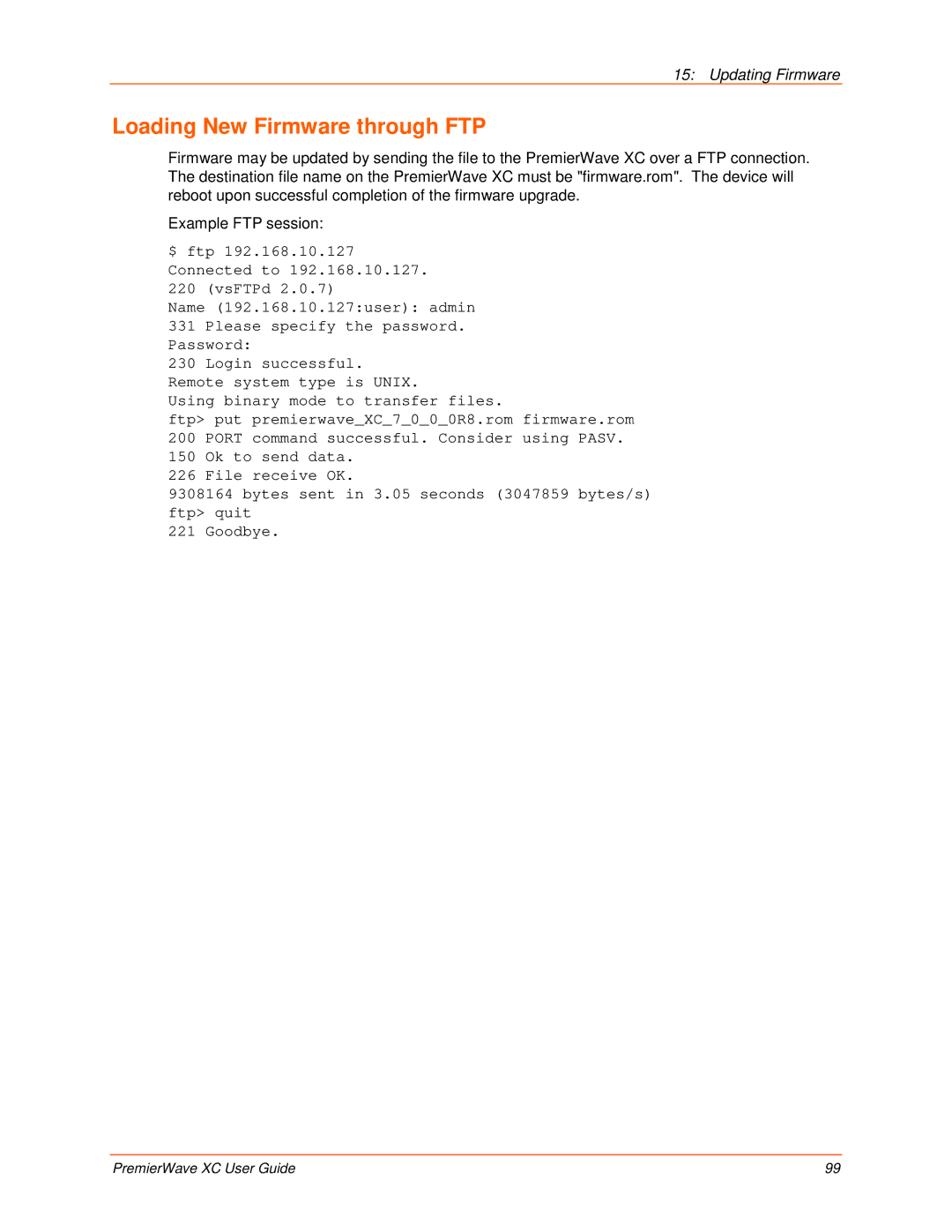 Lantronix 900-598 manual Loading New Firmware through FTP 