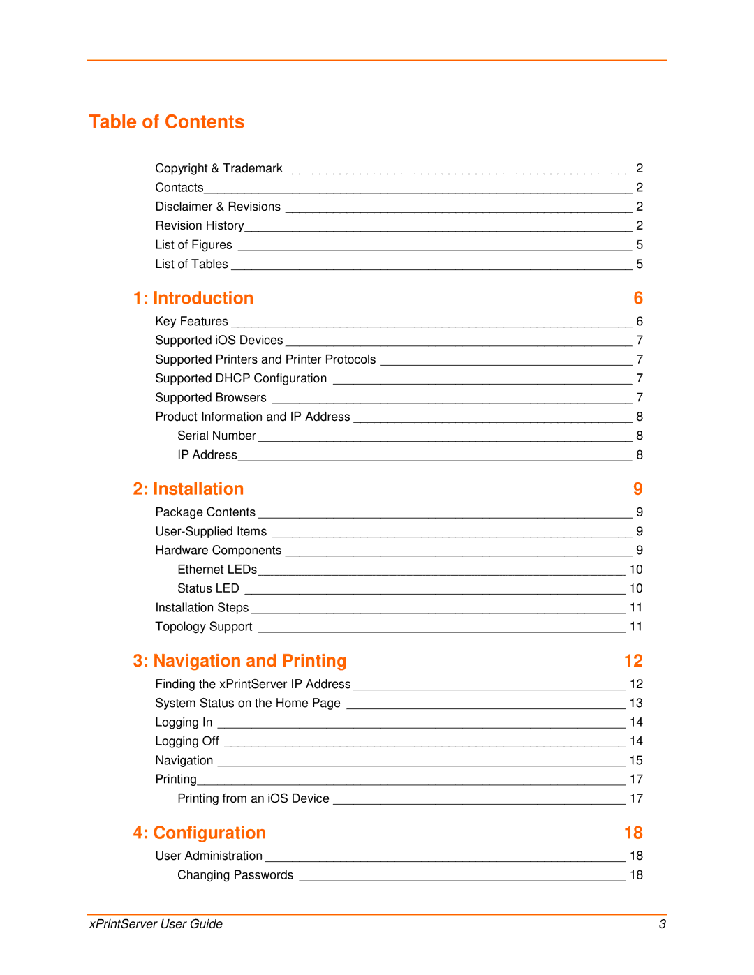 Lantronix 900-603 manual Table of Contents 