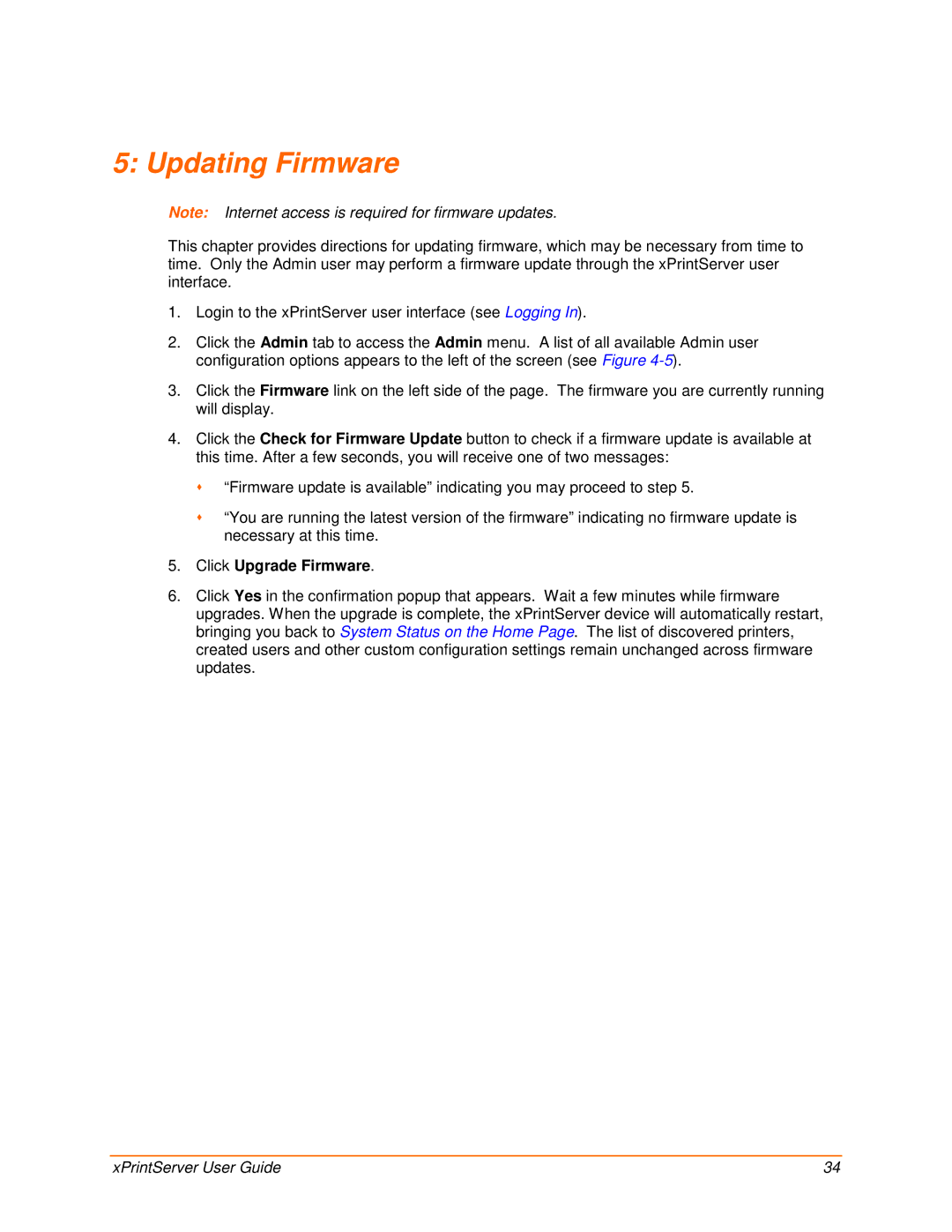 Lantronix 900-603 manual Updating Firmware, Click Upgrade Firmware 