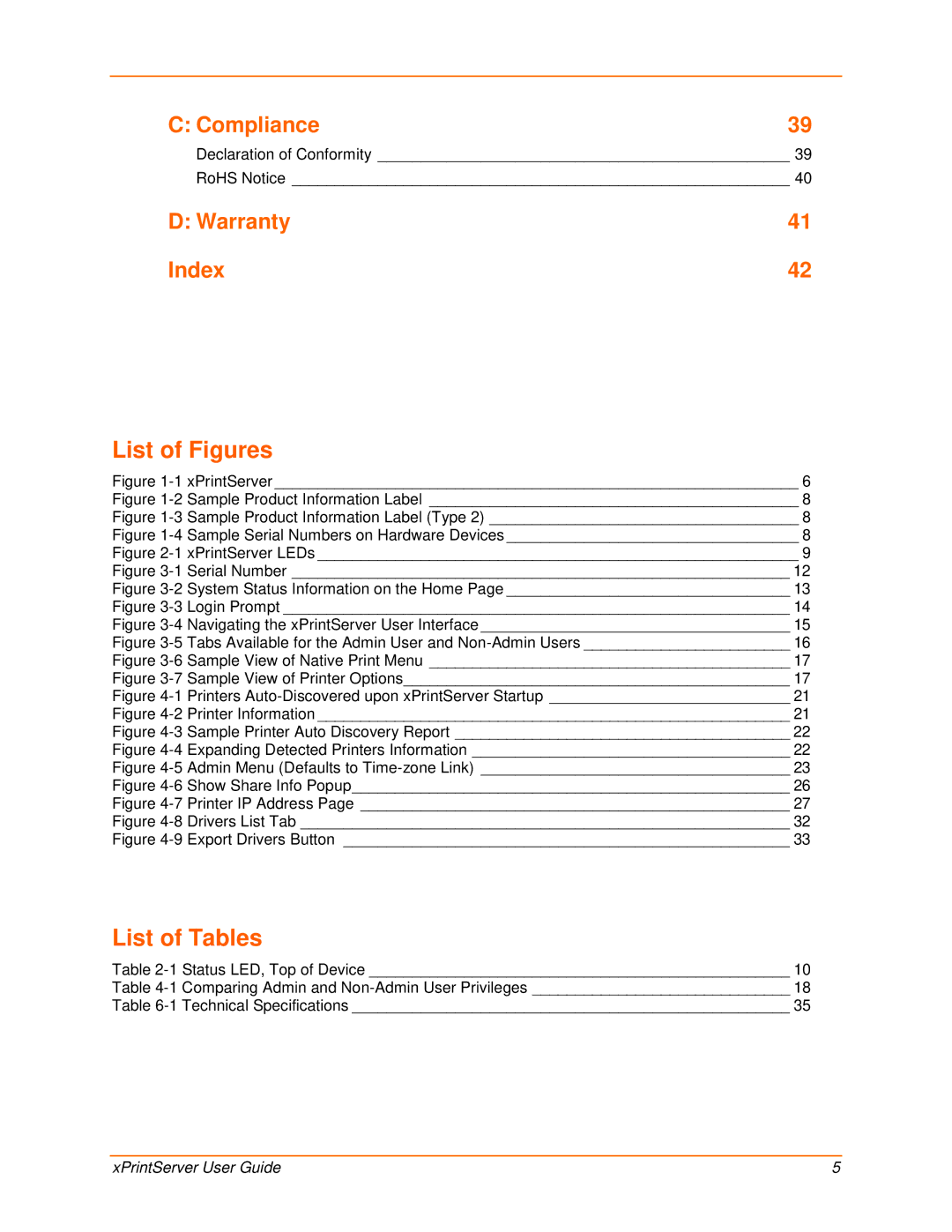 Lantronix 900-603 manual List of Figures, List of Tables 