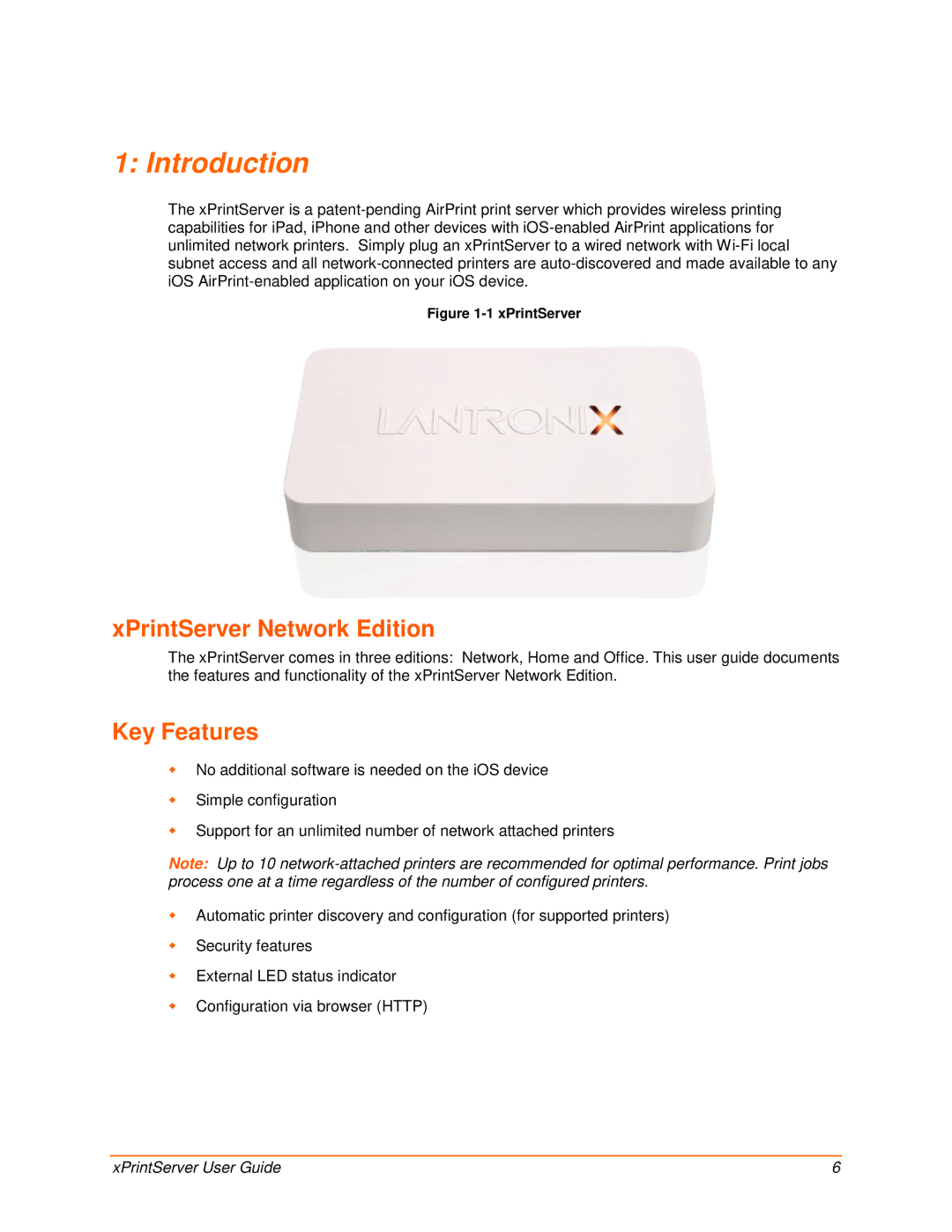 Lantronix 900-603 manual Introduction, Key Features 