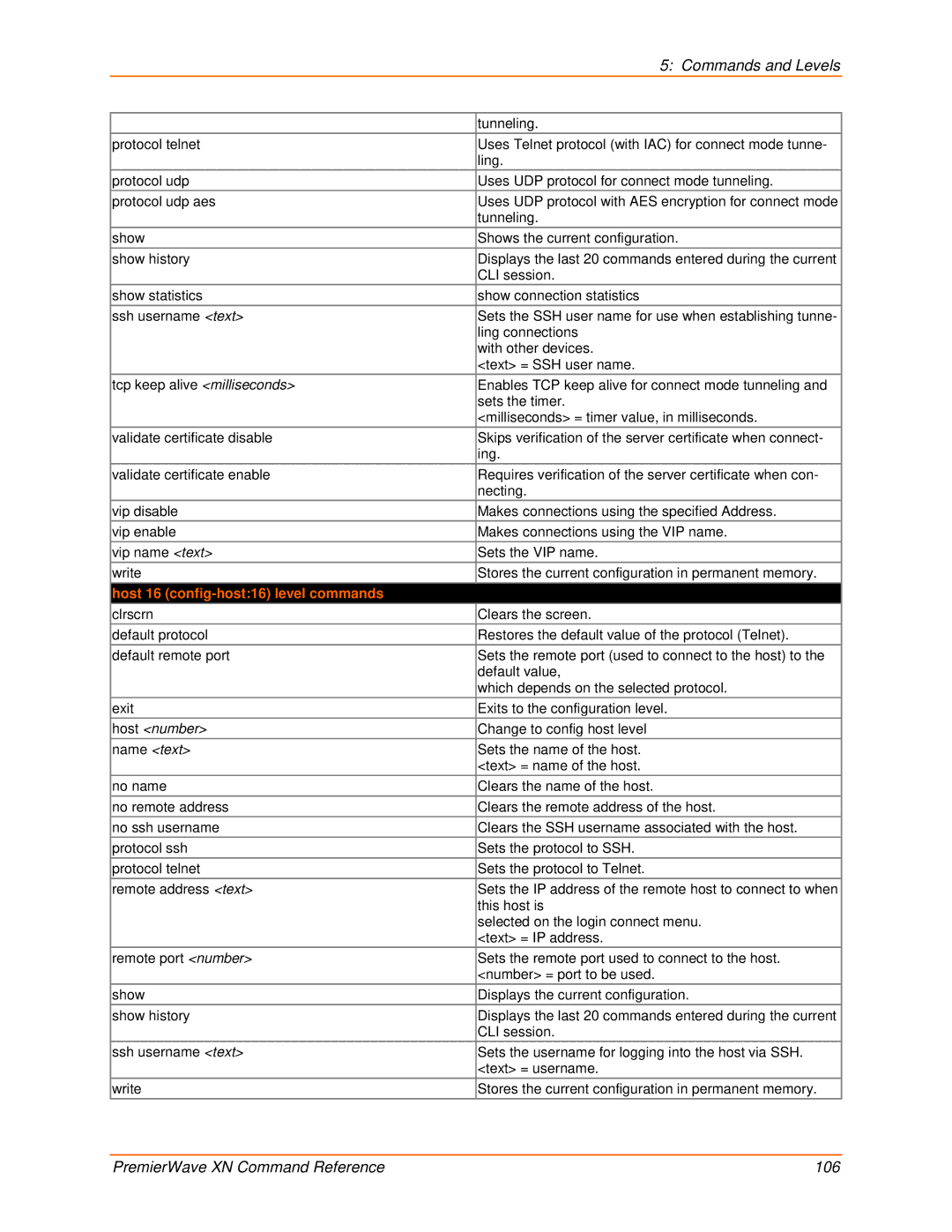 Lantronix 900-607 manual Host 16 config-host16 level commands, Host number 