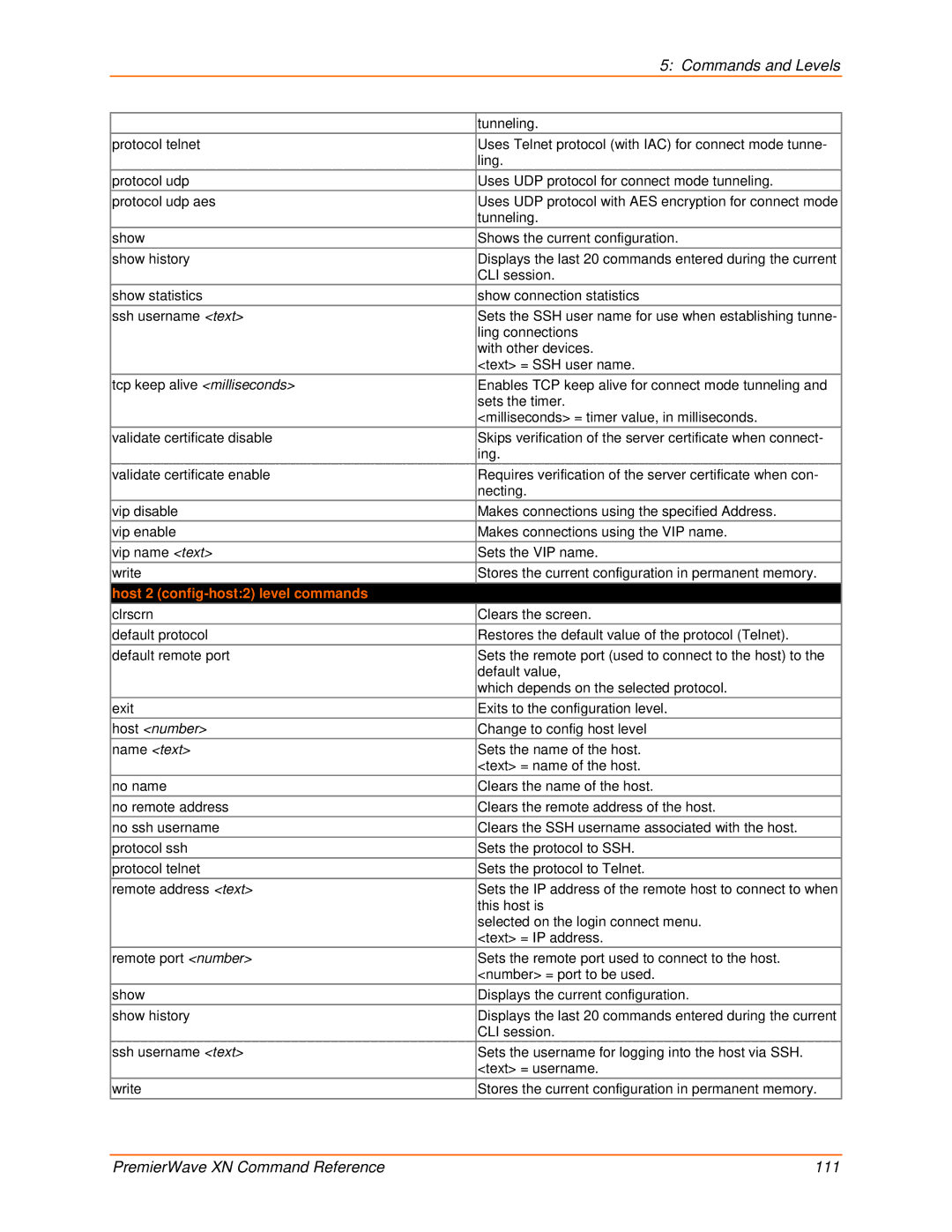 Lantronix 900-607 manual Host 2 config-host2 level commands, Host number 