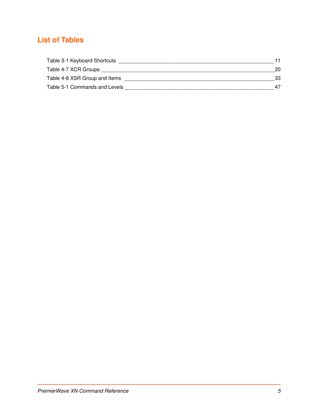 Lantronix 900-607 manual List of Tables 