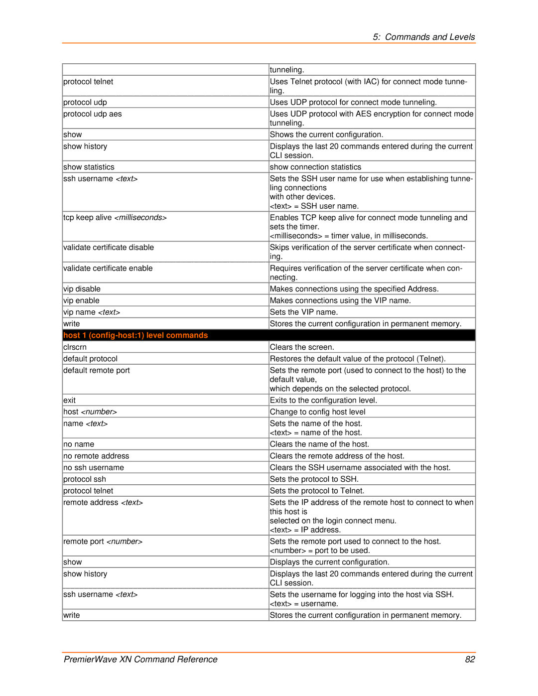 Lantronix 900-607 manual Host 1 config-host1 level commands, Name text 