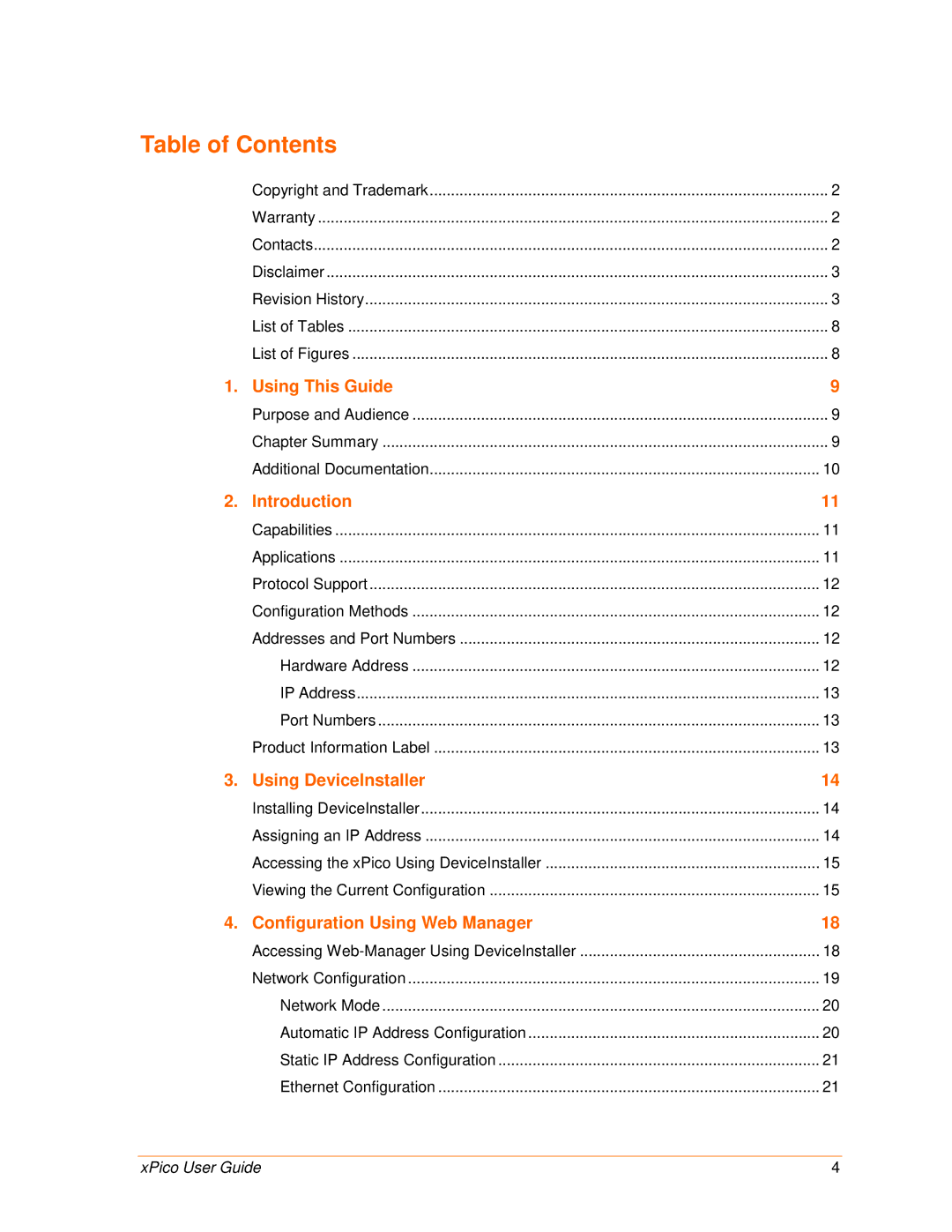 Lantronix 900-618 manual Table of Contents 