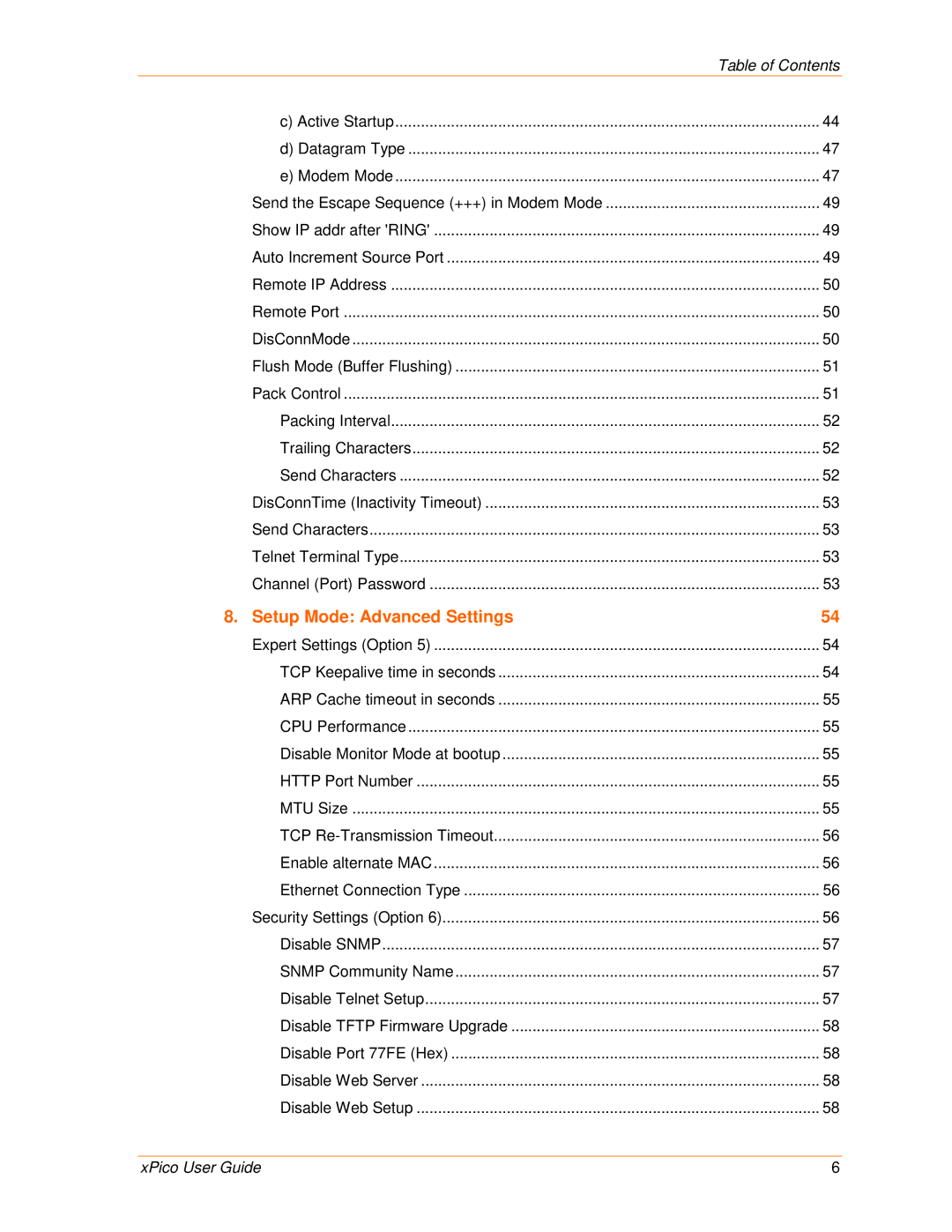 Lantronix 900-618 manual Setup Mode Advanced Settings 