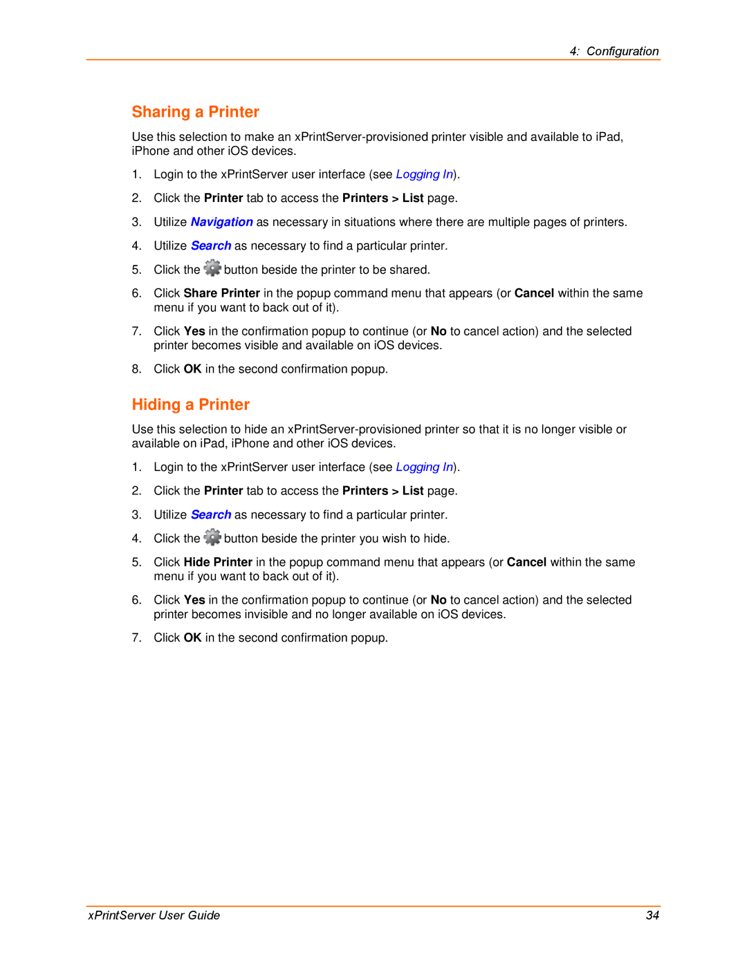 Lantronix 900-633-R manual Sharing a Printer, Hiding a Printer 