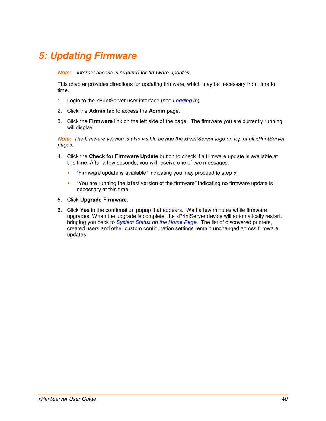 Lantronix 900-633-R manual Updating Firmware, Click Upgrade Firmware 