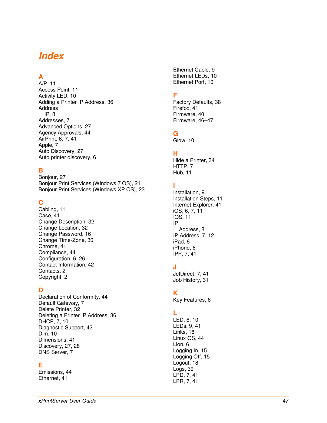 Lantronix 900-633-R manual Index, Http 