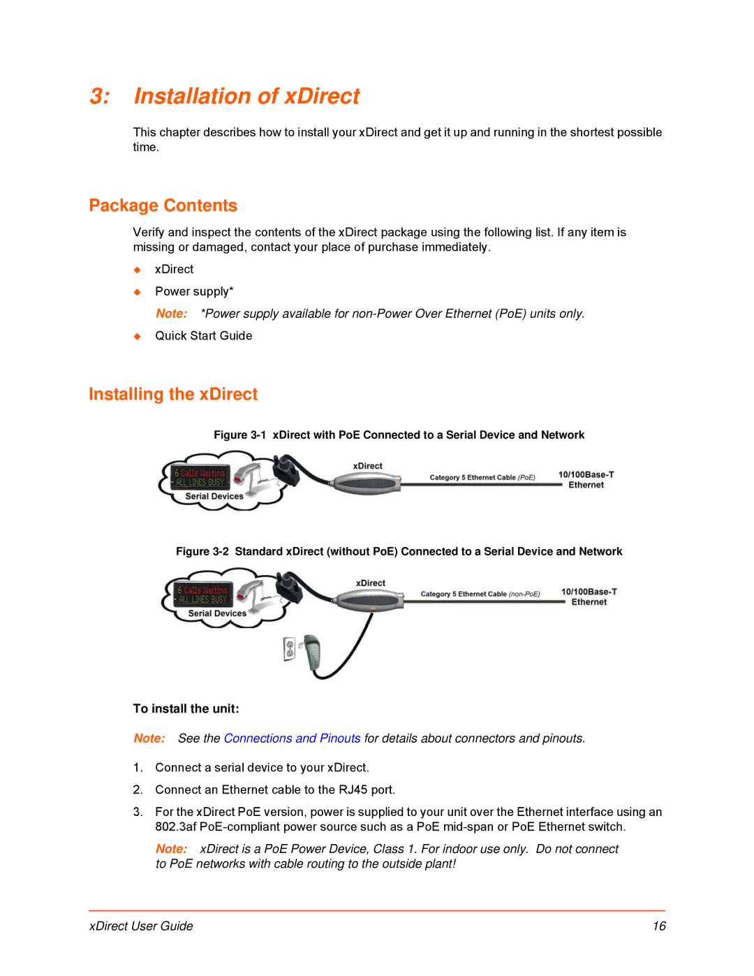 Lantronix 900-653-R manual Installation of xDirect, Package Contents, Installing the xDirect 