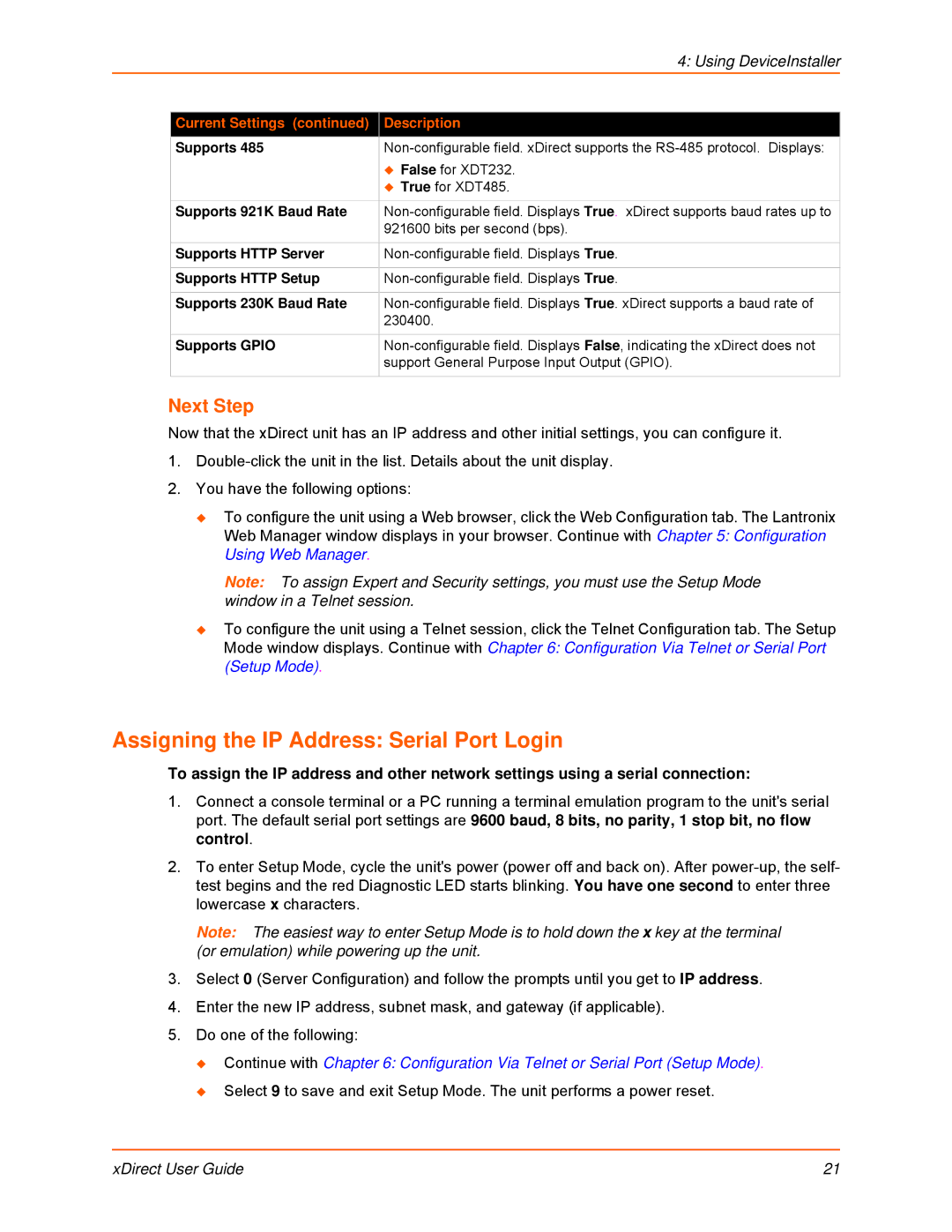 Lantronix 900-653-R manual Assigning the IP Address Serial Port Login, Next Step 