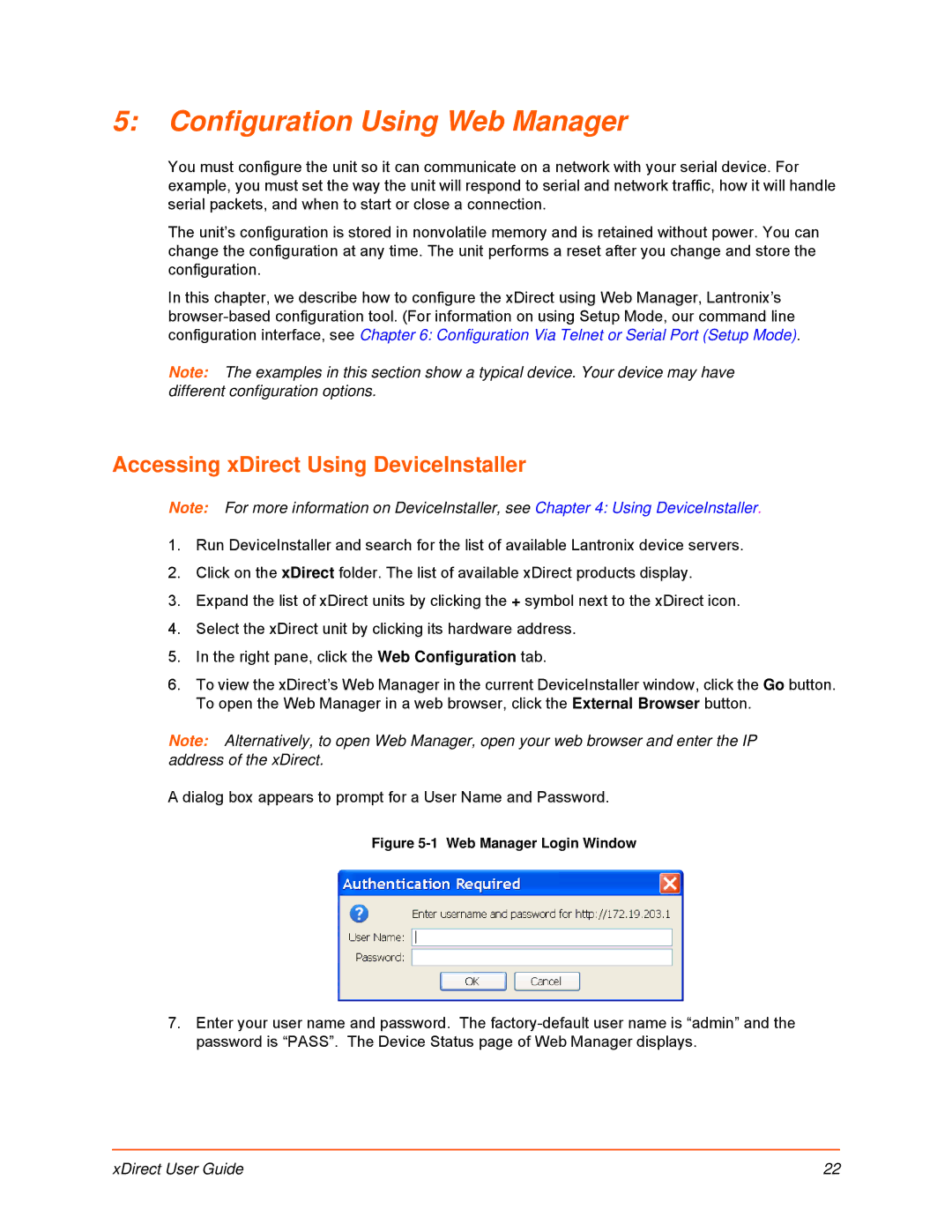 Lantronix 900-653-R manual Configuration Using Web Manager, Accessing xDirect Using DeviceInstaller 