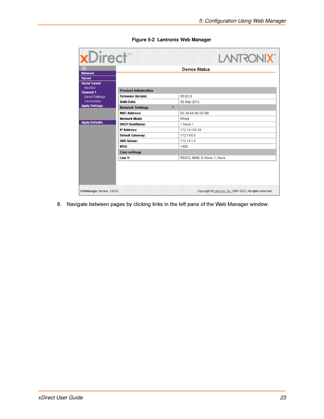 Lantronix 900-653-R manual Configuration Using Web Manager 