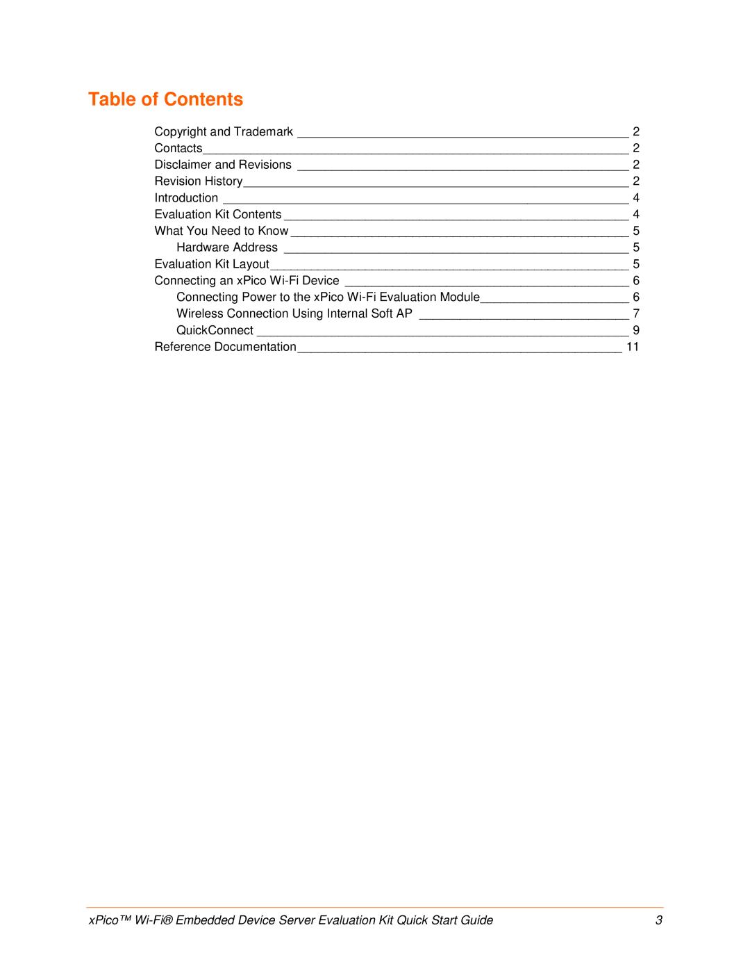 Lantronix 900-685 quick start Table of Contents 