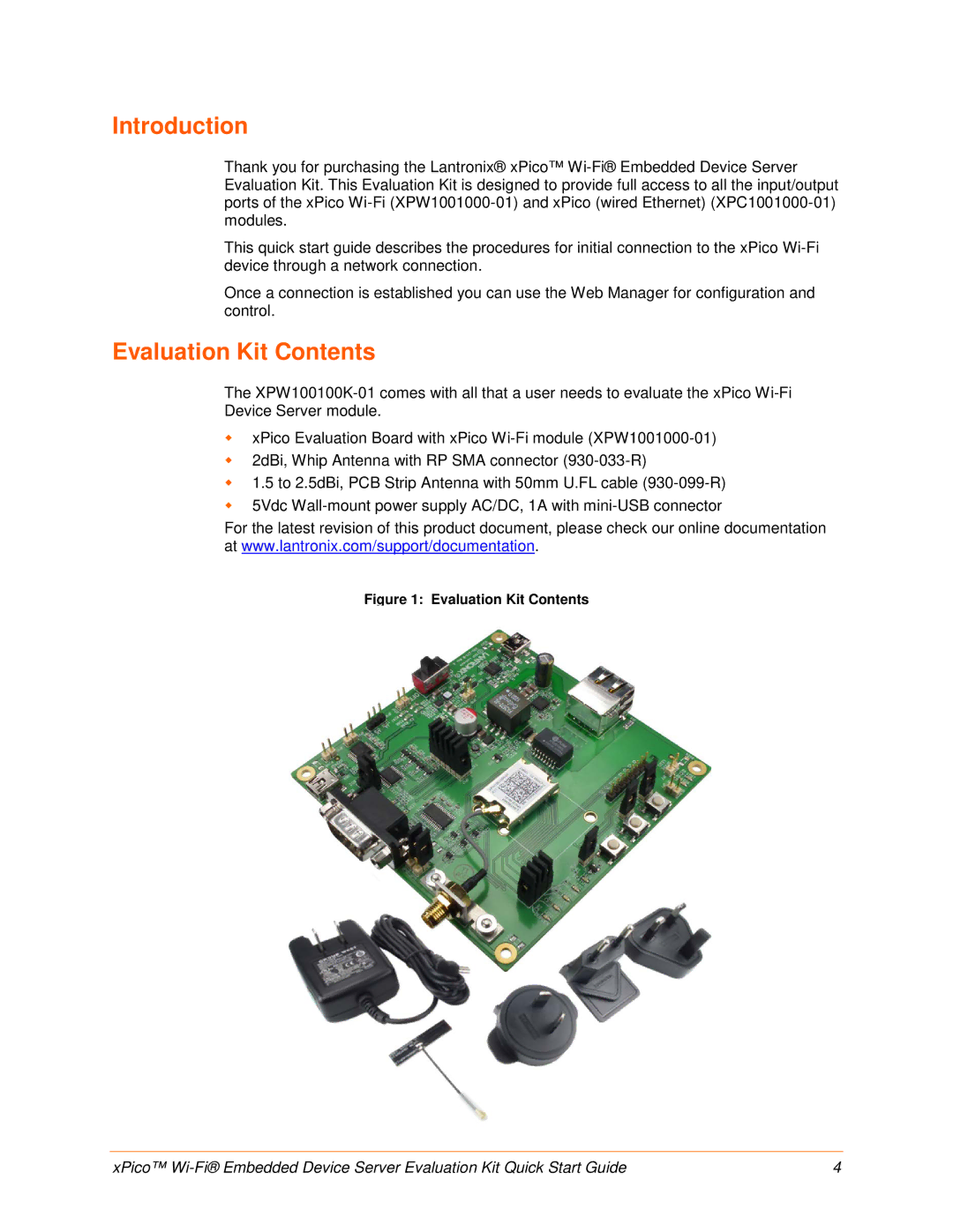 Lantronix 900-685 quick start Introduction, Evaluation Kit Contents 