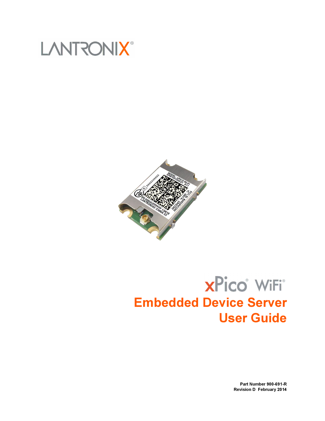 Lantronix 900-691-R manual Embedded Device Server User Guide 