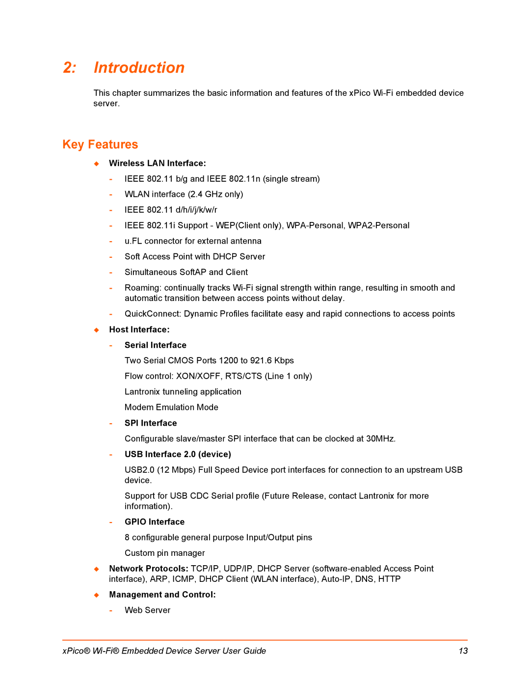 Lantronix 900-691-R manual Introduction, Key Features 