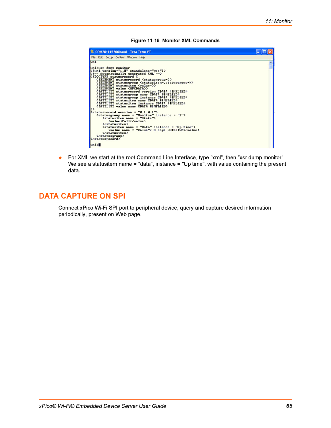 Lantronix 900-691-R manual Data Capture on SPI 