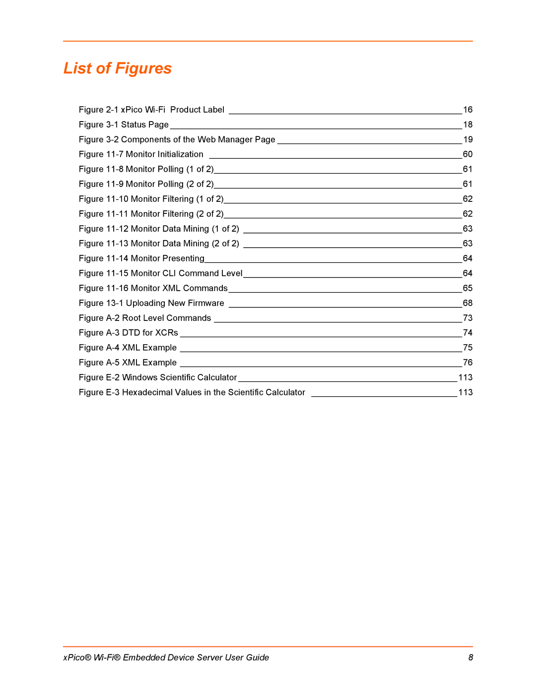 Lantronix 900-691-R manual List of Figures, XPico Wi-Fi Product Label 