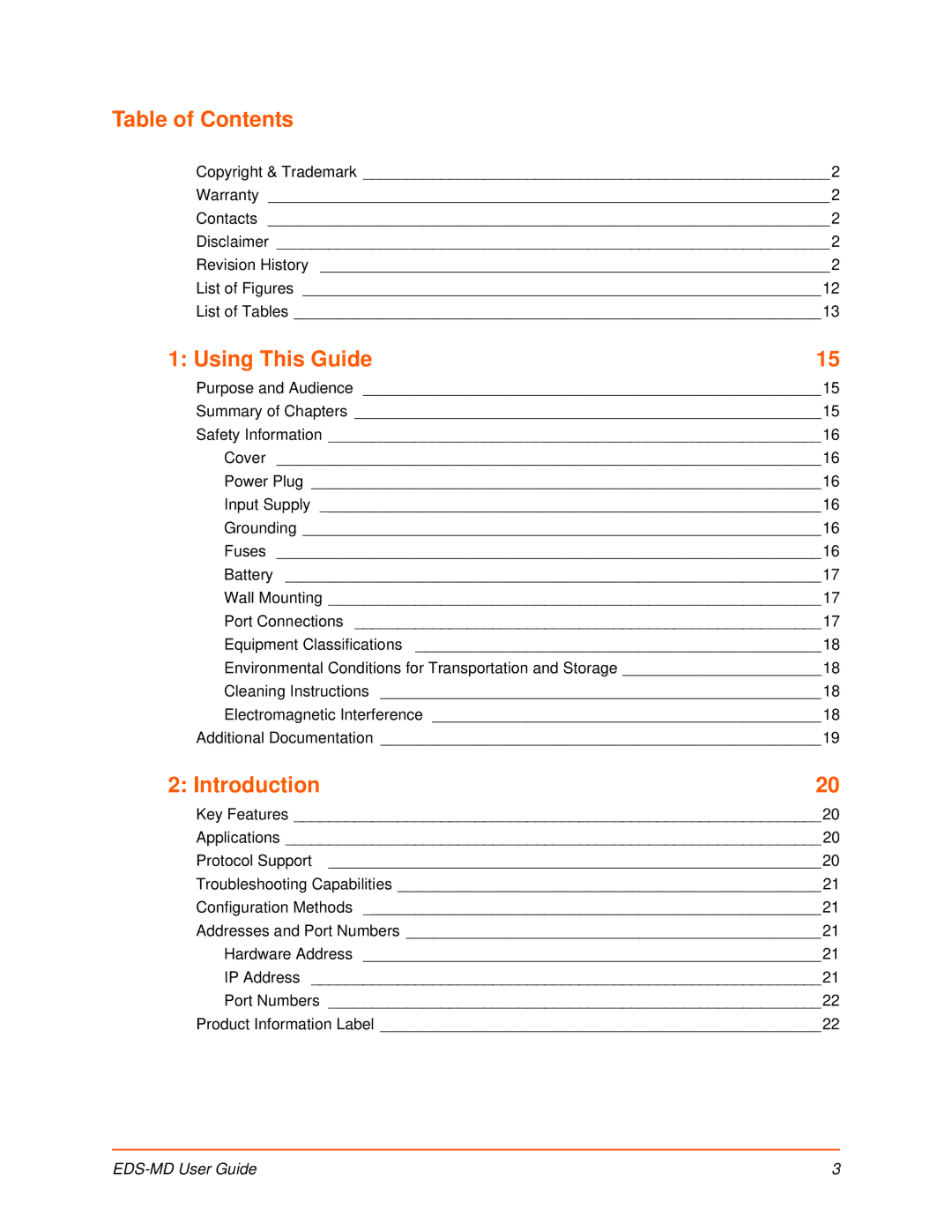 Lantronix EDS-MD8, EDS-MD16, EDS-MD4 manual Table of Contents, Using This Guide, Introduction 