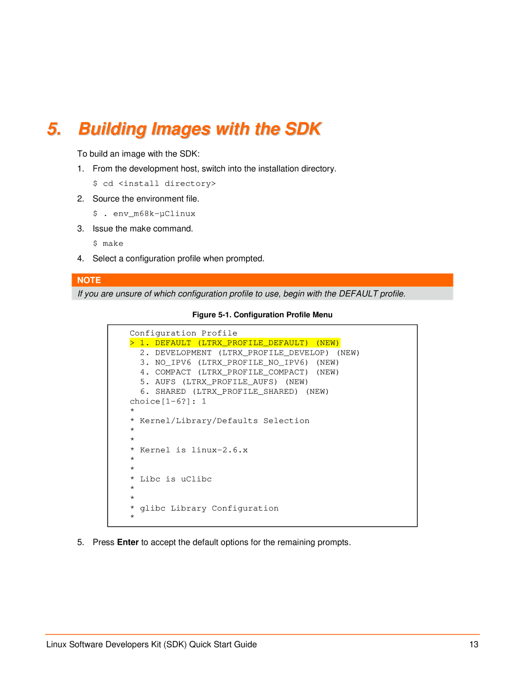 Lantronix EDS1100, EDS2100 quick start Building Images with the SDK, Configuration Profile Menu 