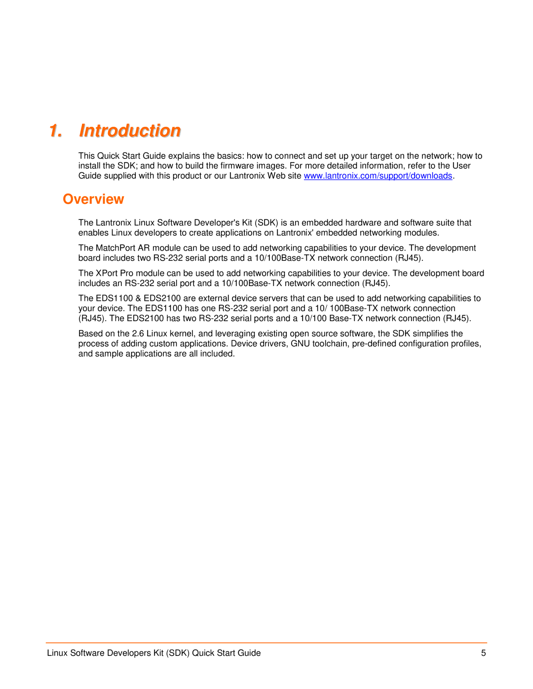 Lantronix EDS1100, EDS2100 quick start Introduction, Overview 