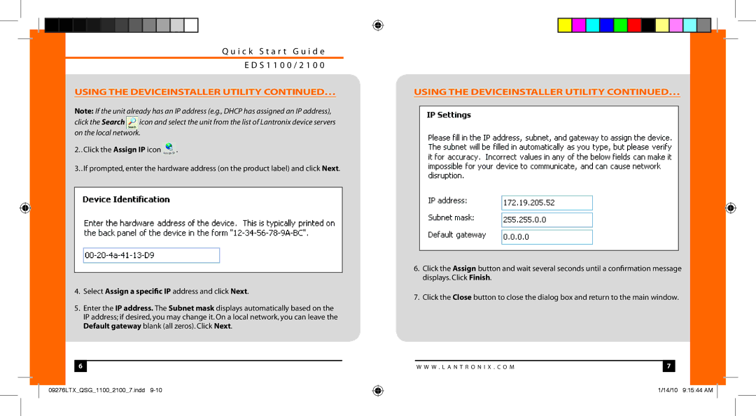 Lantronix EDS1100, EDS2100 quick start Using the Deviceinstaller Utility … 