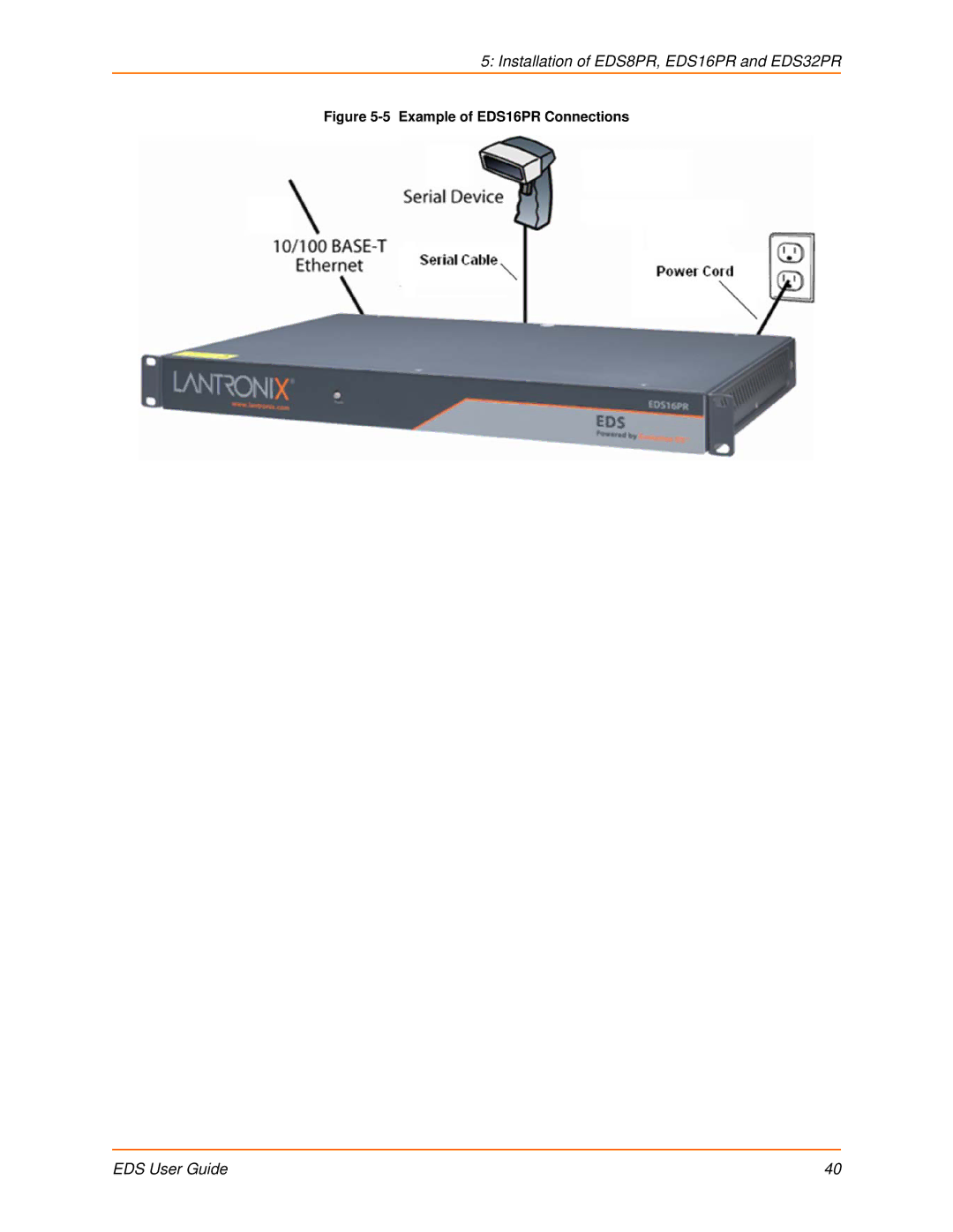 Lantronix EDS16PS, EDS32PR, EDS4100, EDS8PR, EDS8PS manual Example of EDS16PR Connections 