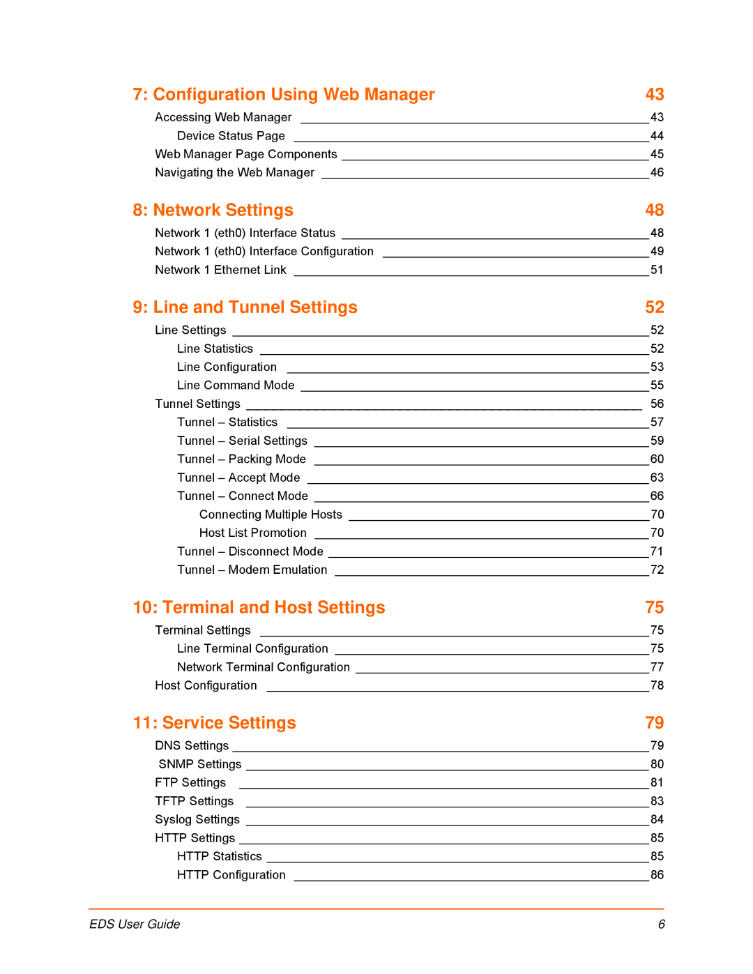 Lantronix EDS32PR Configuration Using Web Manager, Network Settings, Line and Tunnel Settings, Terminal and Host Settings 