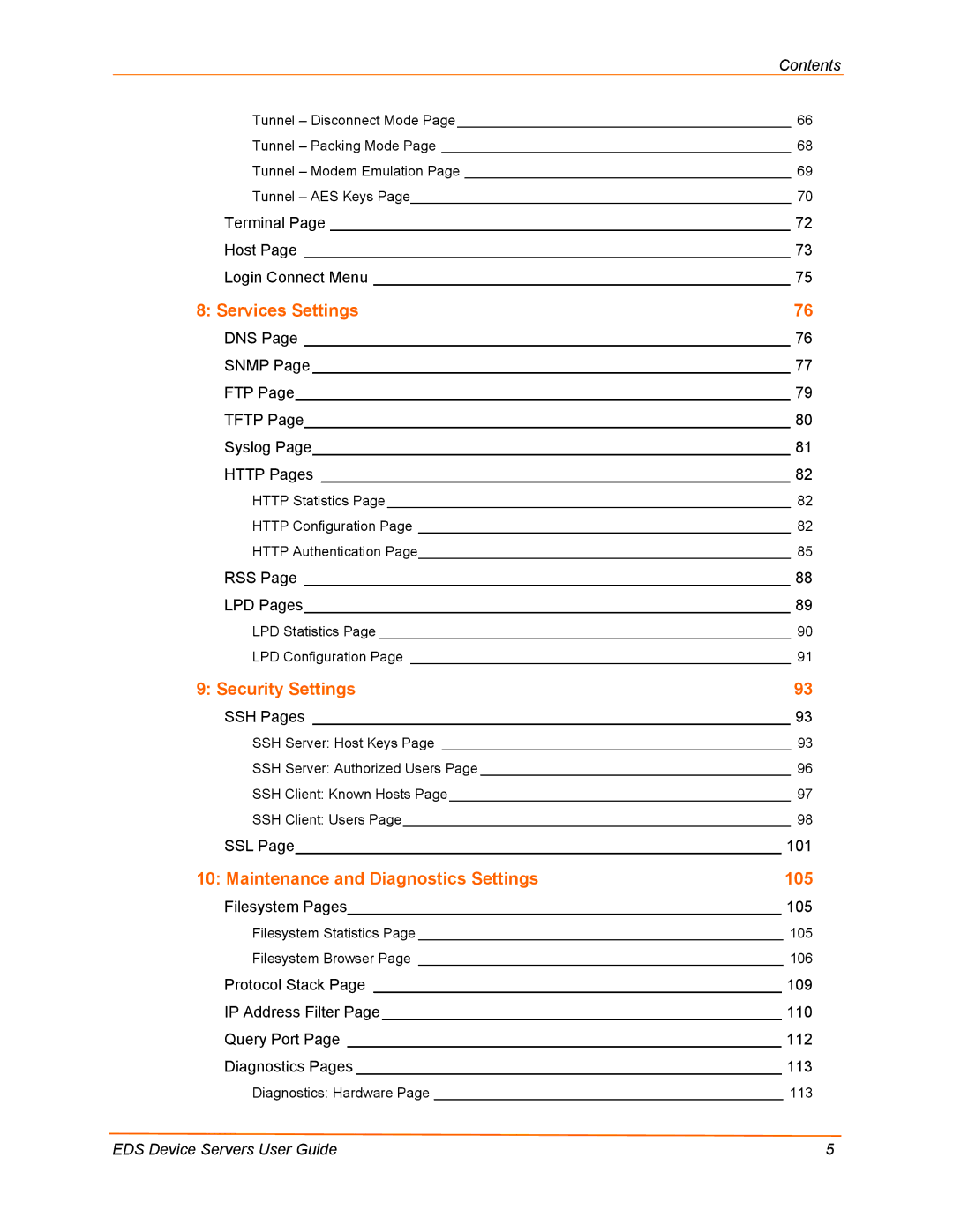 Lantronix EDS16PR, EDS32PR, EDS4100, EDS8PR manual Services Settings 