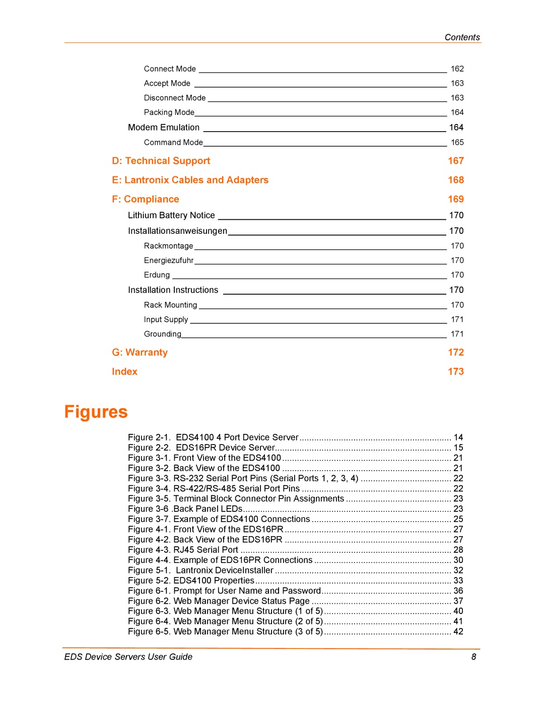 Lantronix EDS32PR, EDS16PR, EDS4100, EDS8PR manual Figures 