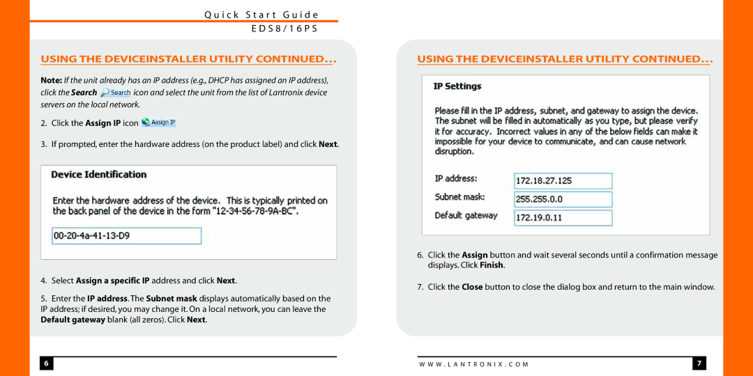 Lantronix EDS8/16PS quick start Using the Deviceinstaller Utility … 