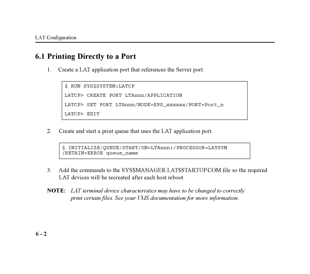 Lantronix EPS2-100, EPS4-100 manual Printing Directly to a Port 