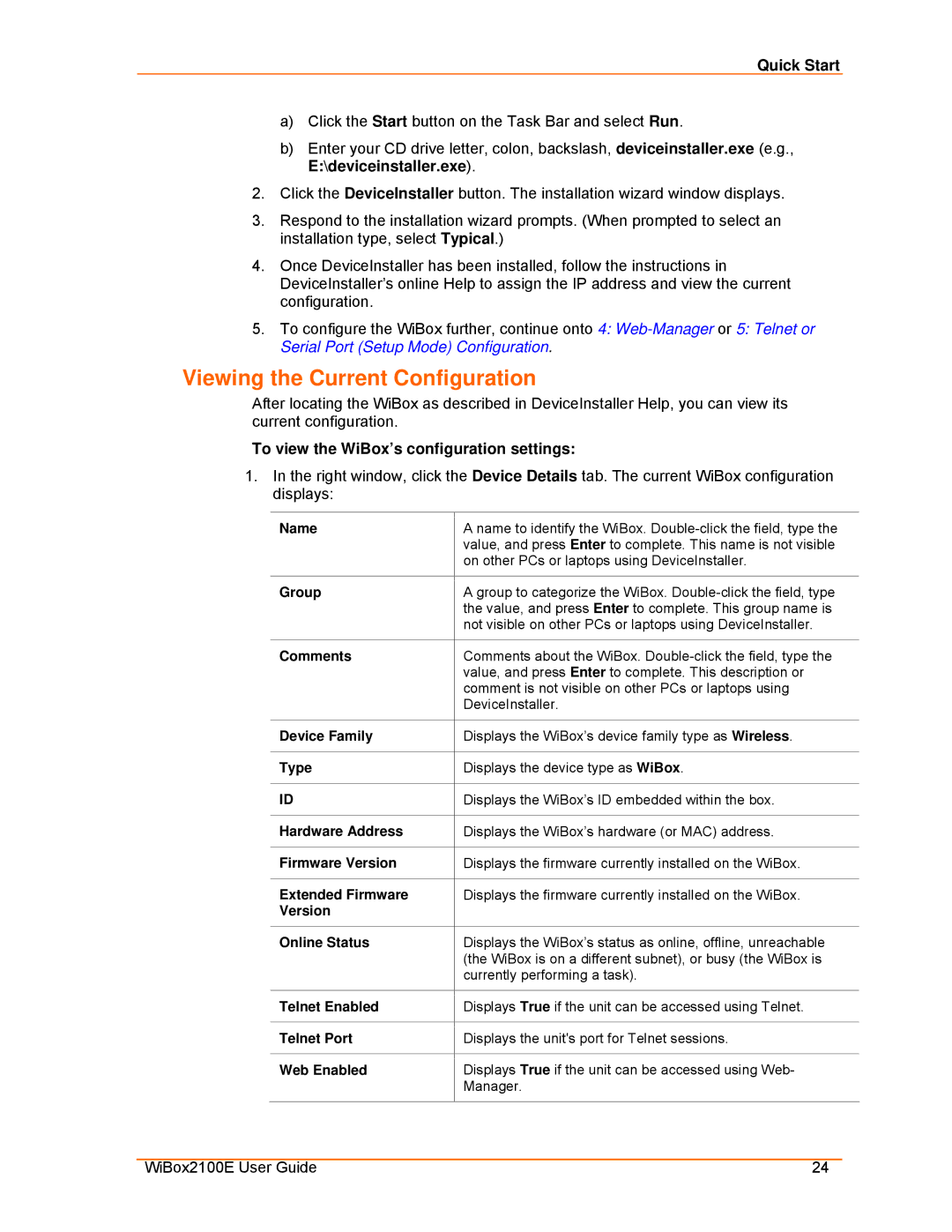 Lantronix Ethernet manual Viewing the Current Configuration, To view the WiBox’s configuration settings 