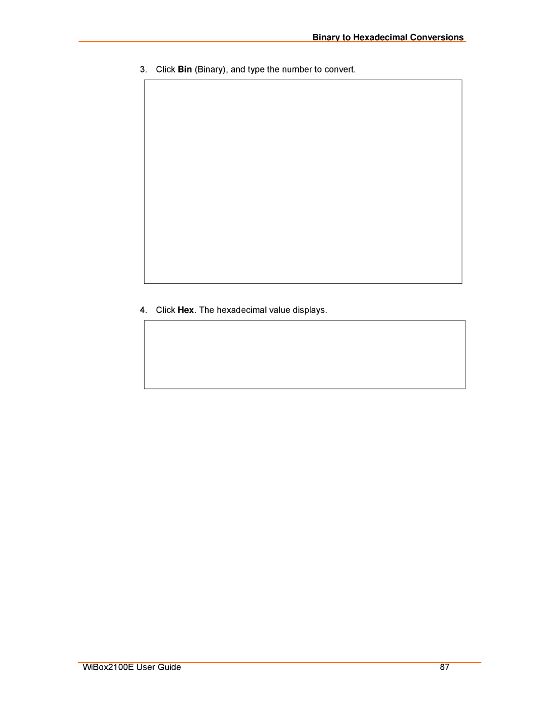 Lantronix Ethernet manual Binary to Hexadecimal Conversions 