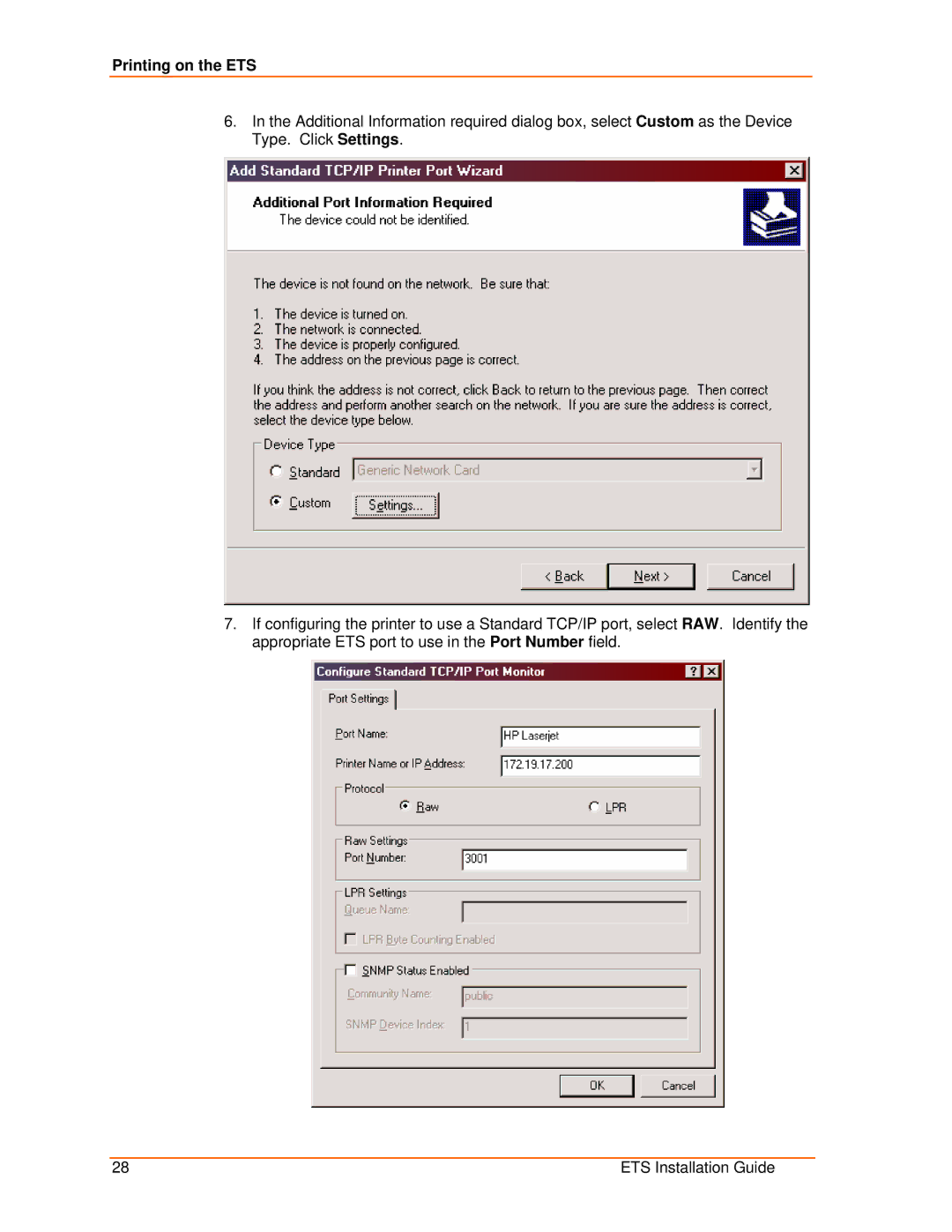 Lantronix ETS8PS, ETS16PS, ETS32PR, ETS16PR manual Printing on the ETS 