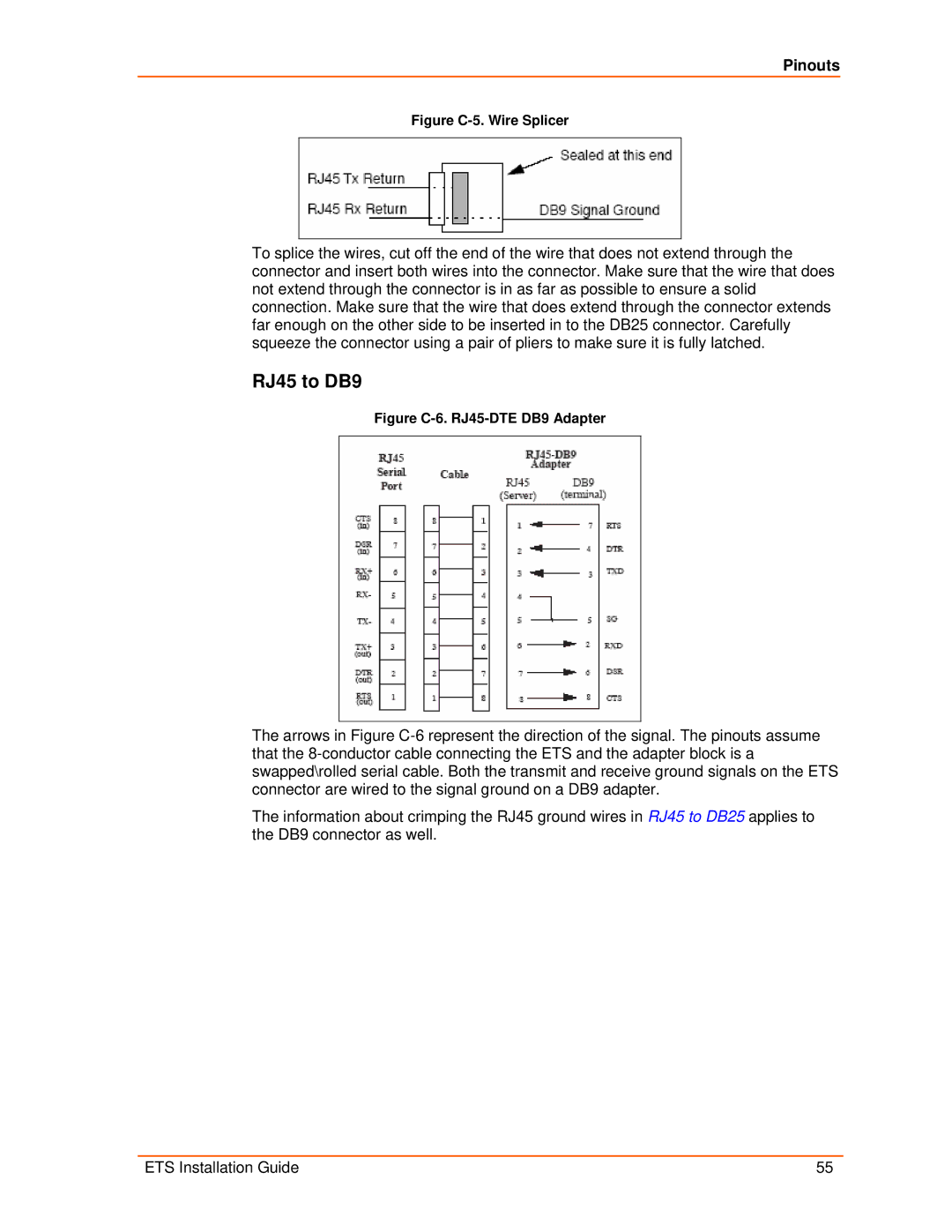 Lantronix ETS16PR, ETS8PS, ETS16PS, ETS32PR manual RJ45 to DB9, Figure C-5. Wire Splicer 