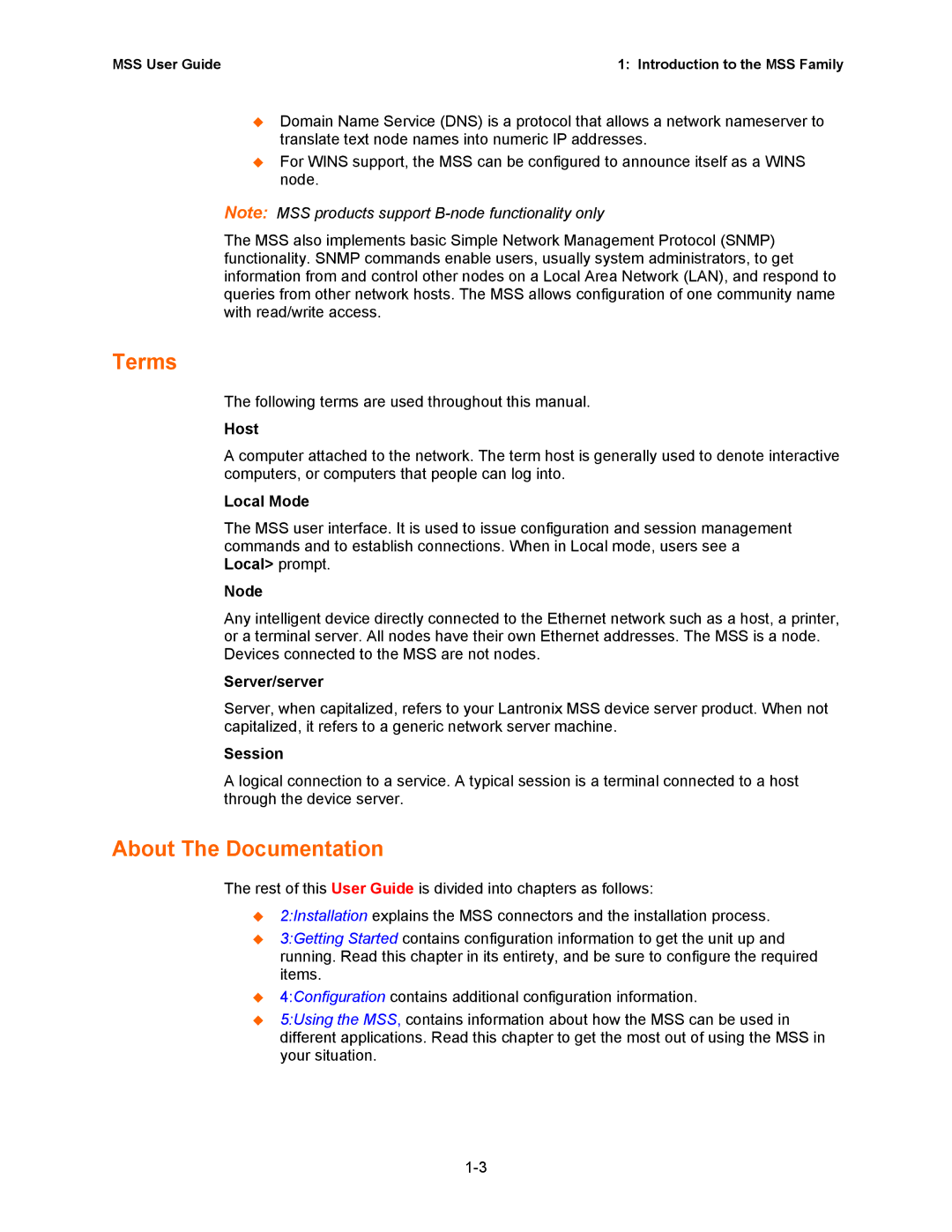 Lantronix Hub manual Terms, About The Documentation 