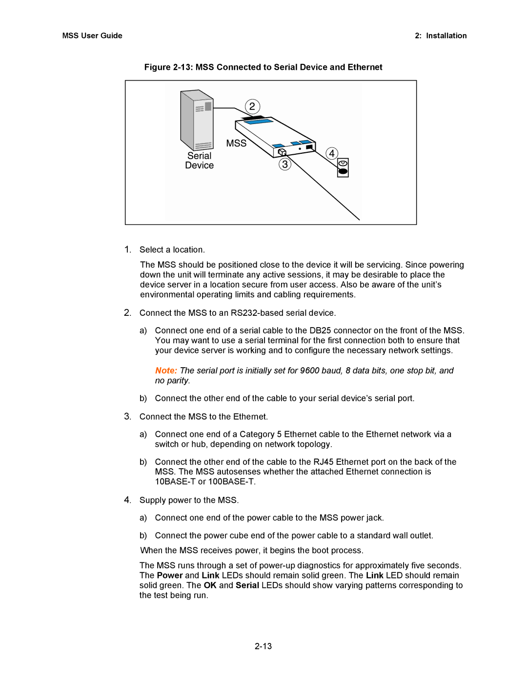 Lantronix Hub manual MSS Connected to Serial Device and Ethernet 