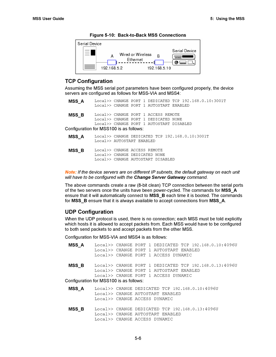 Lantronix Hub manual TCP Configuration, UDP Configuration 