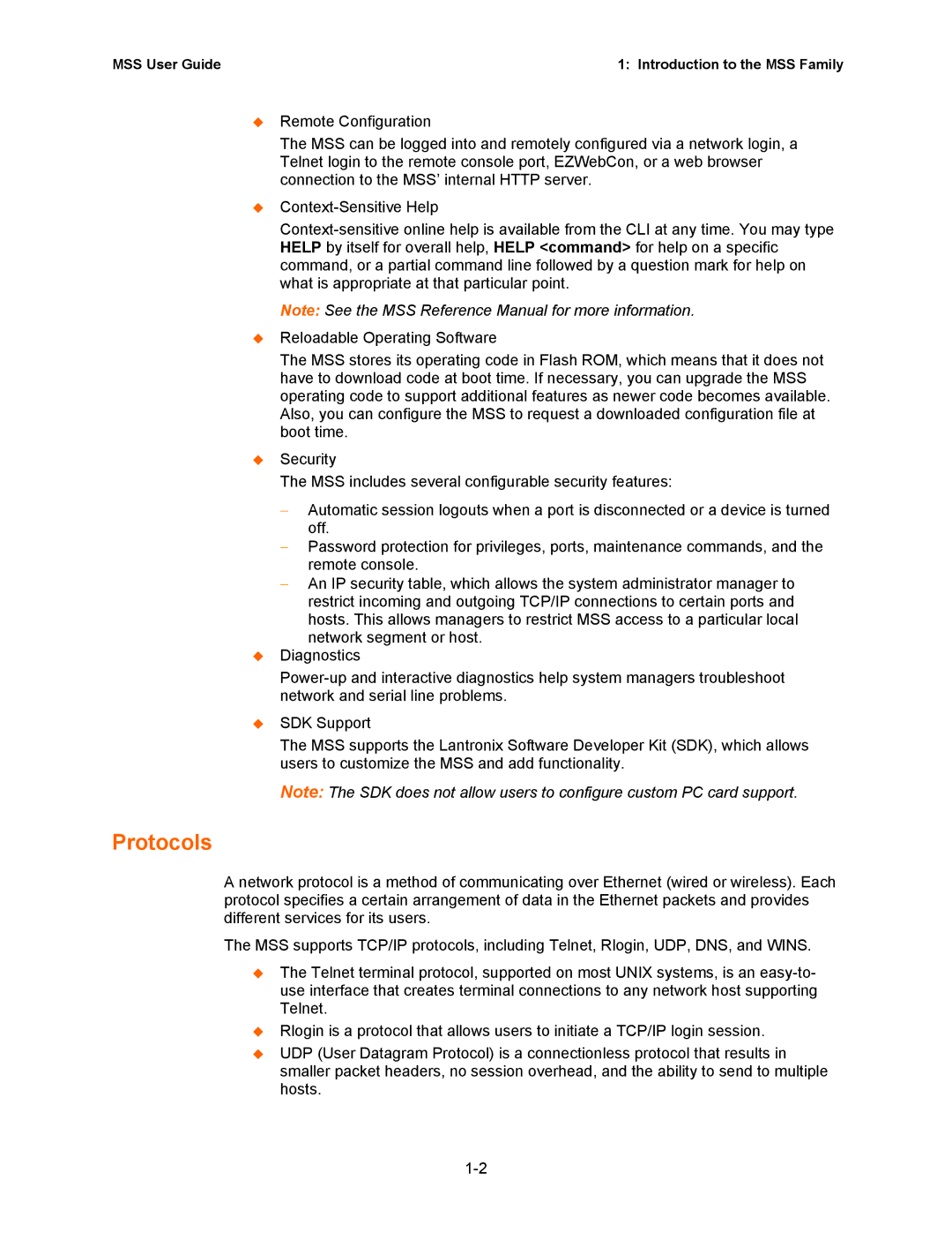 Lantronix Hub manual Protocols 