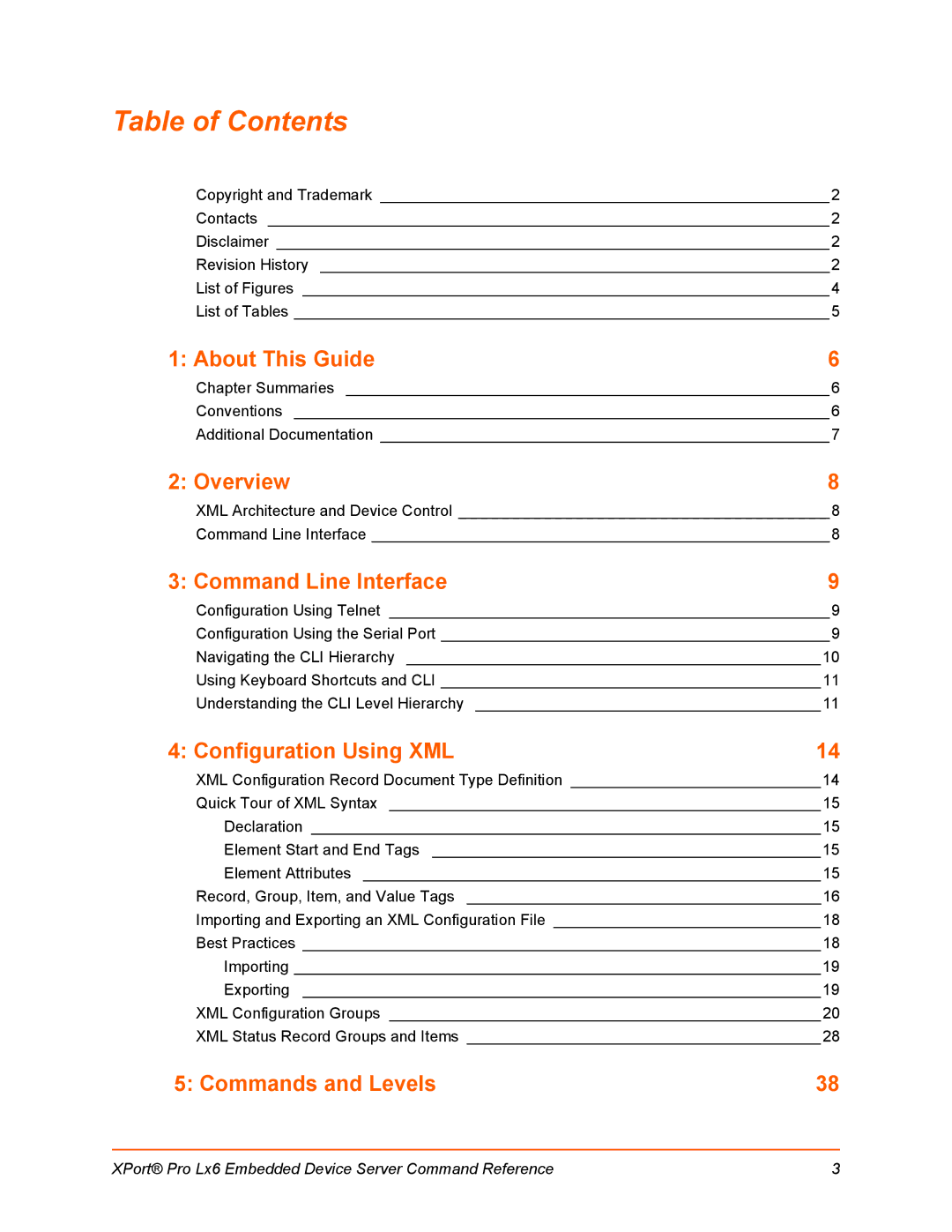 Lantronix LX6 manual Table of Contents 