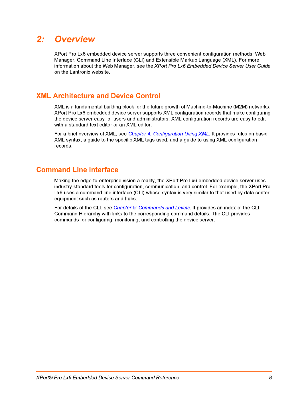 Lantronix LX6 manual Overview, XML Architecture and Device Control 