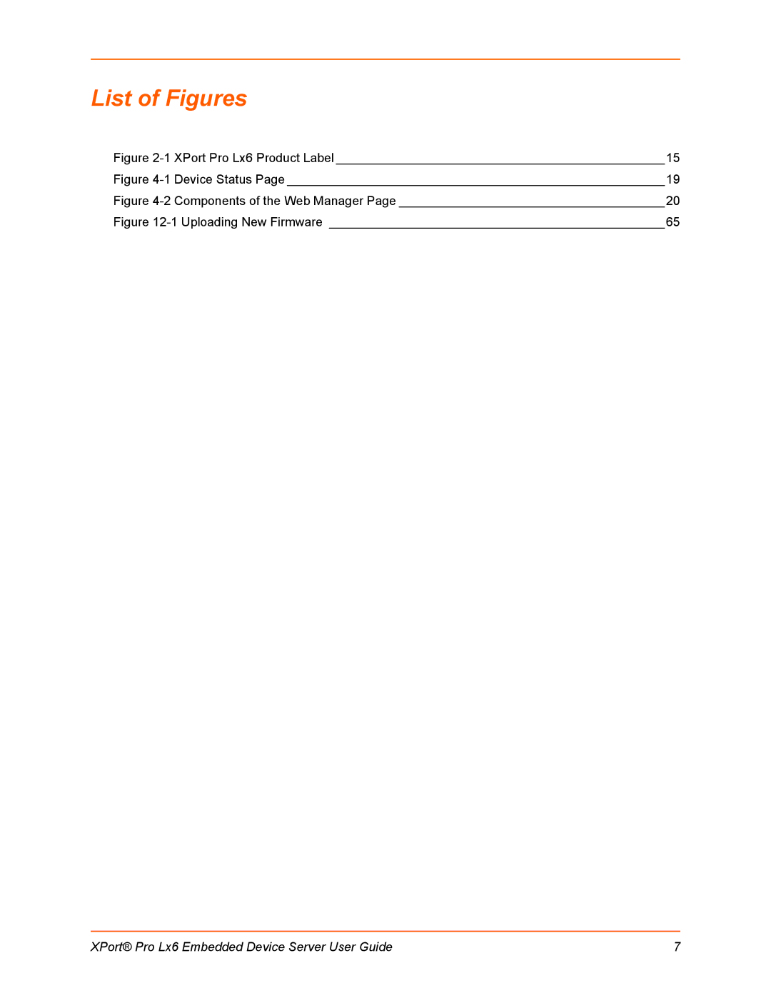 Lantronix LX6 manual List of Figures, XPort Pro Lx6 Product Label 