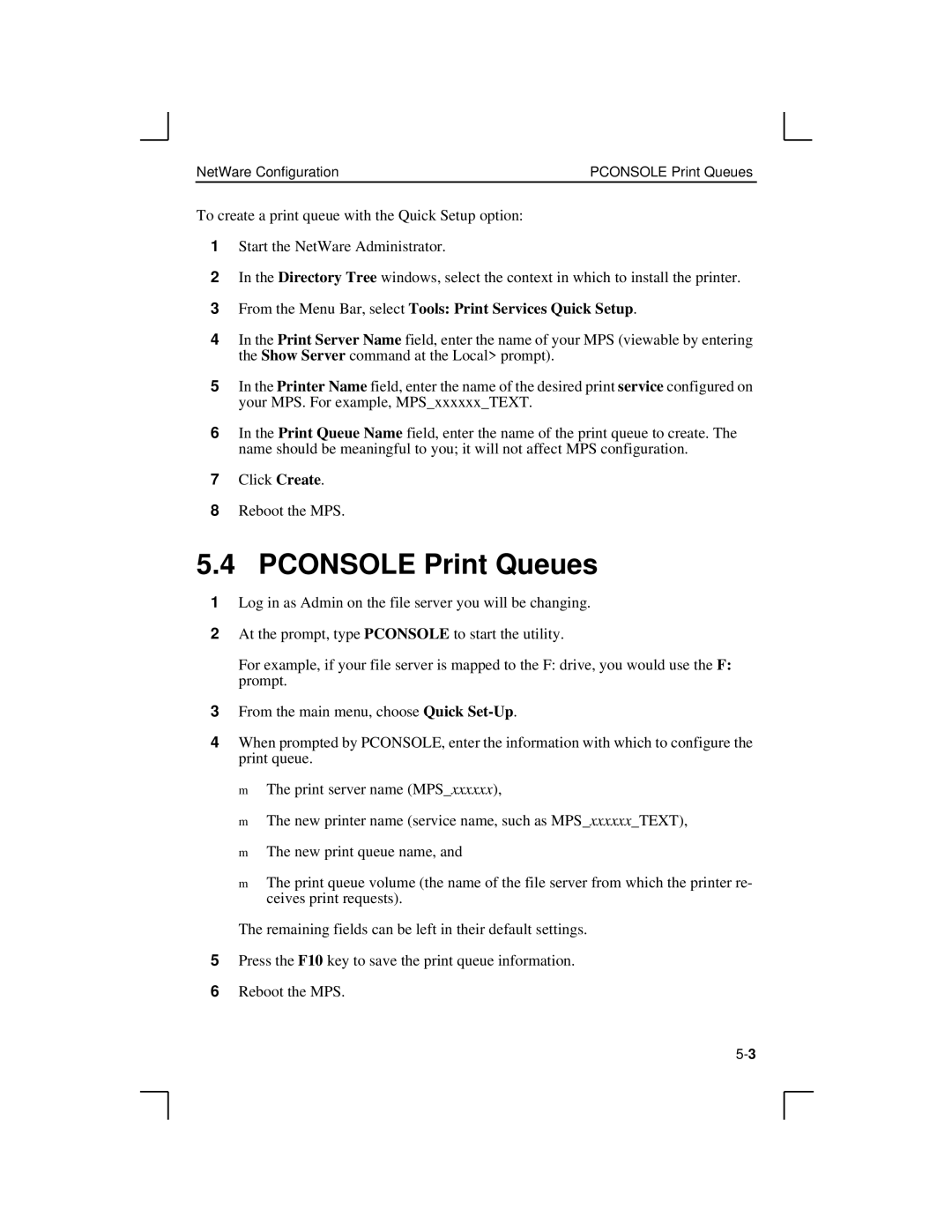 Lantronix LPS1-2, MPS100, LPS1-T manual Pconsole Print Queues, From the Menu Bar, select Tools Print Services Quick Setup 