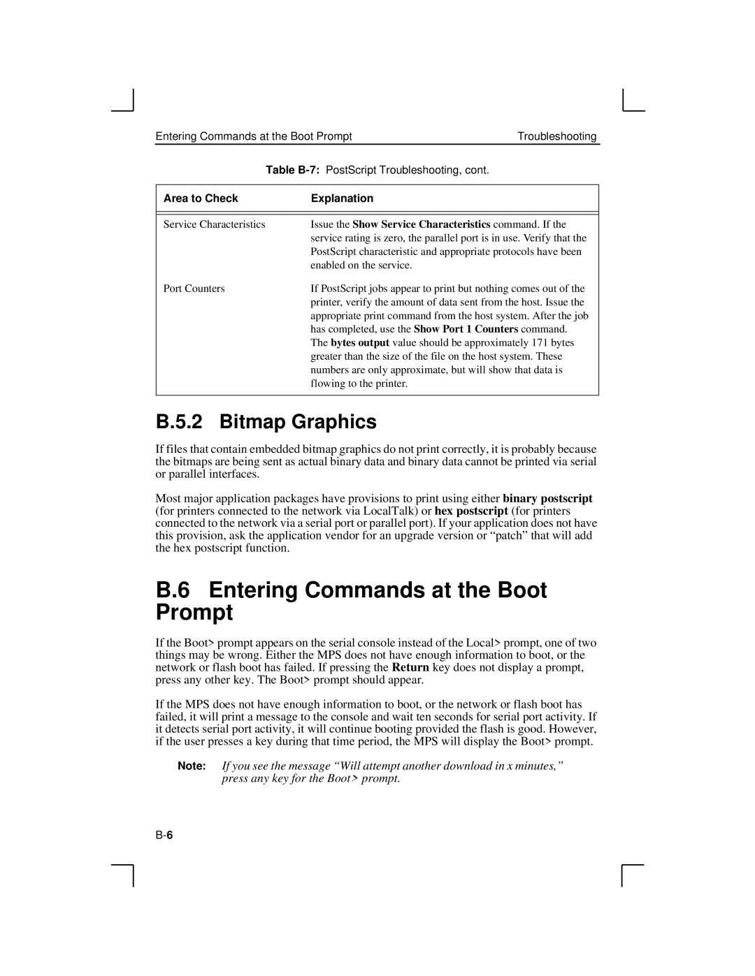 Lantronix MPS100, LPS1-2, LPS1-T manual Entering Commands at the Boot Prompt, Bitmap Graphics 